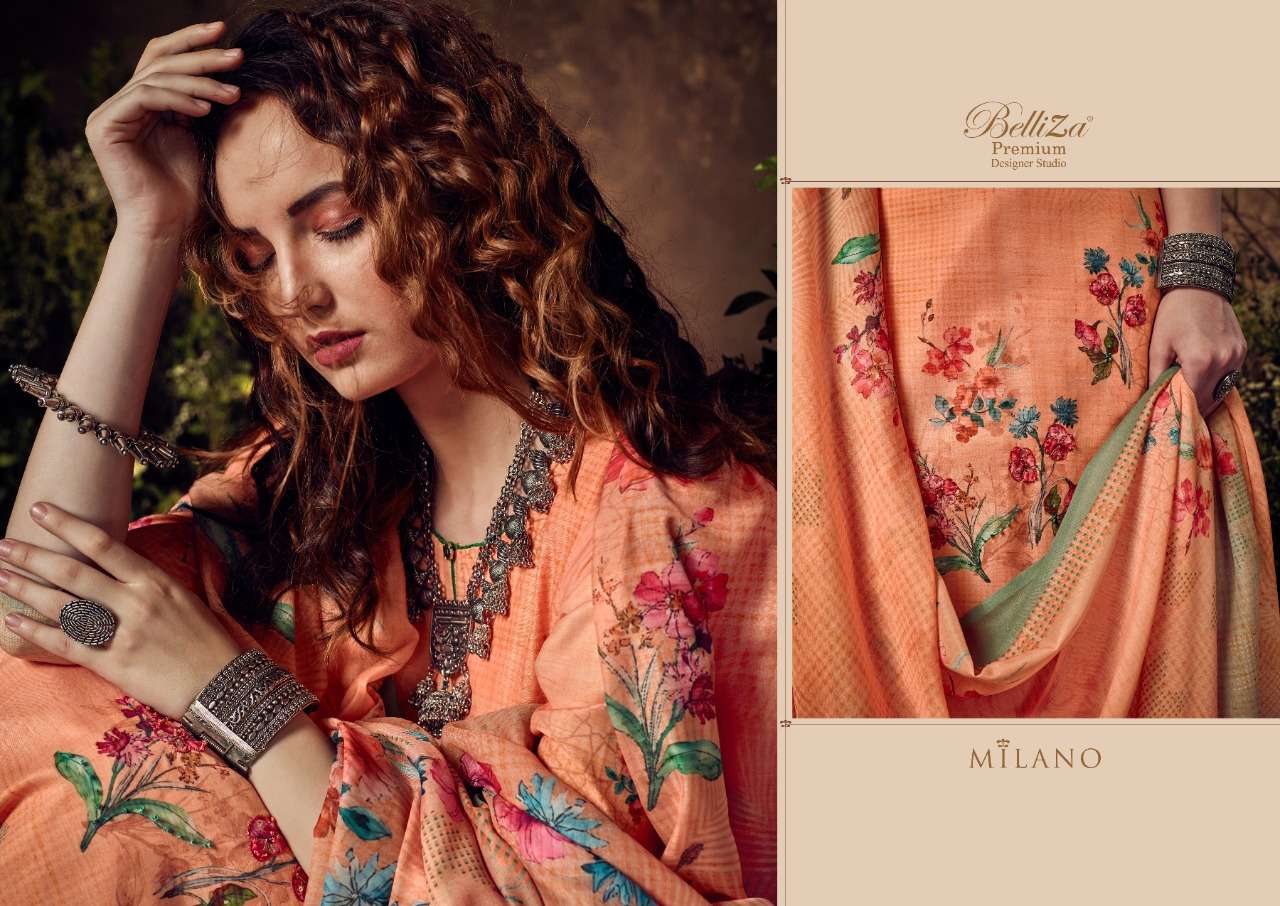 belliza designer studio milano cotton muslin catchy look salwar suit catalog
