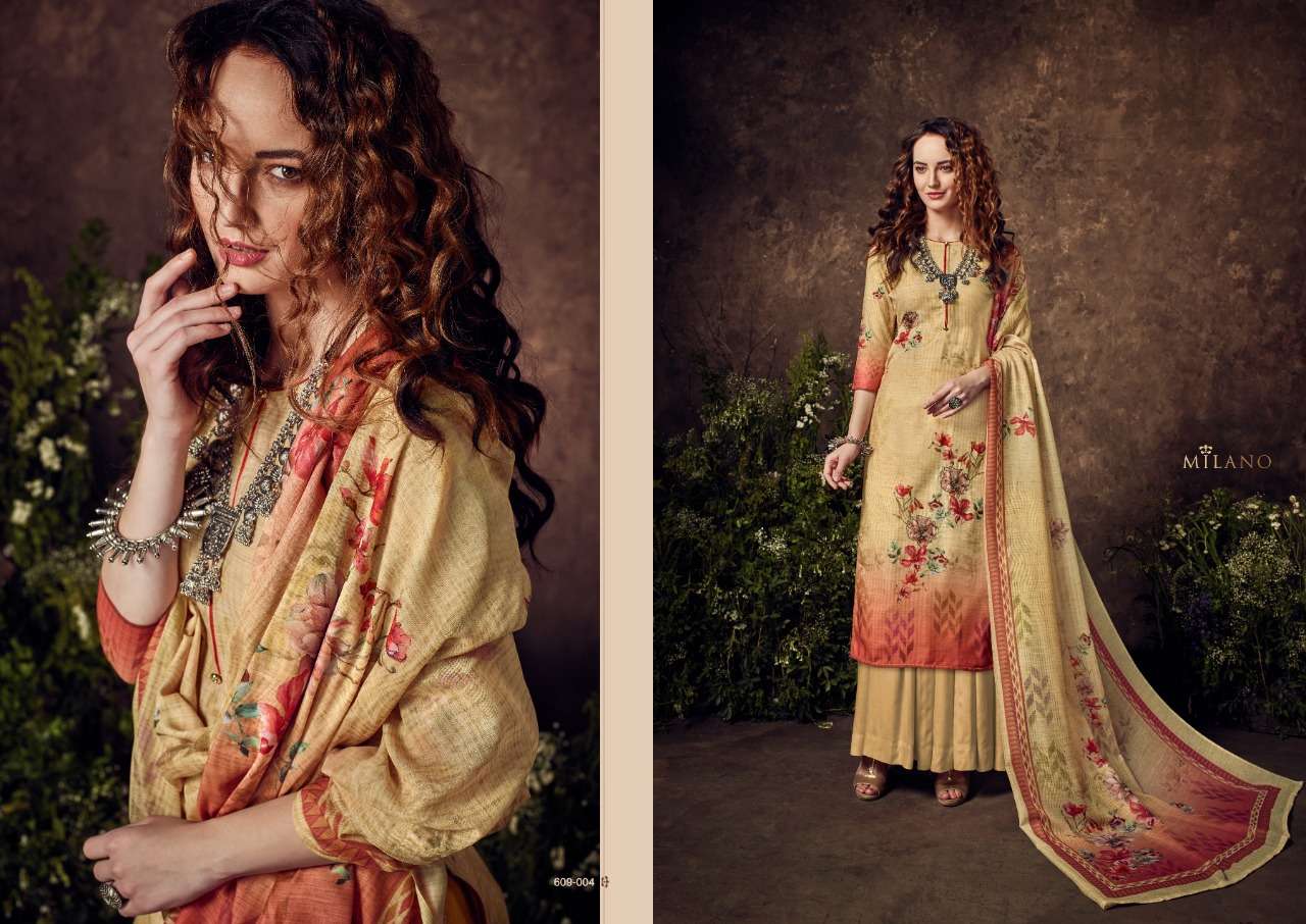 belliza designer studio milano cotton muslin catchy look salwar suit catalog