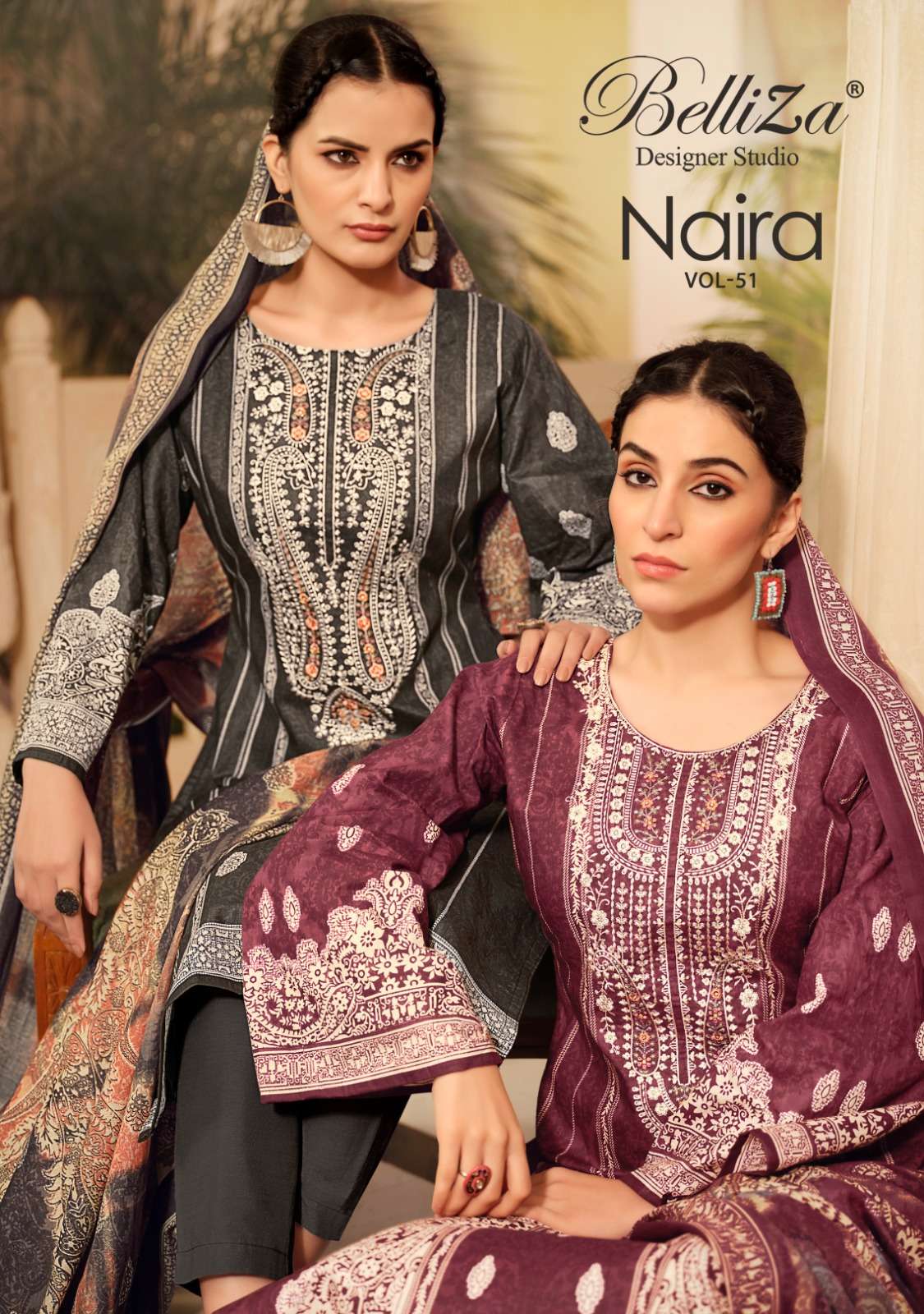 belliza designer studio naira vol 51 cotton catchy look salwar suit catalog