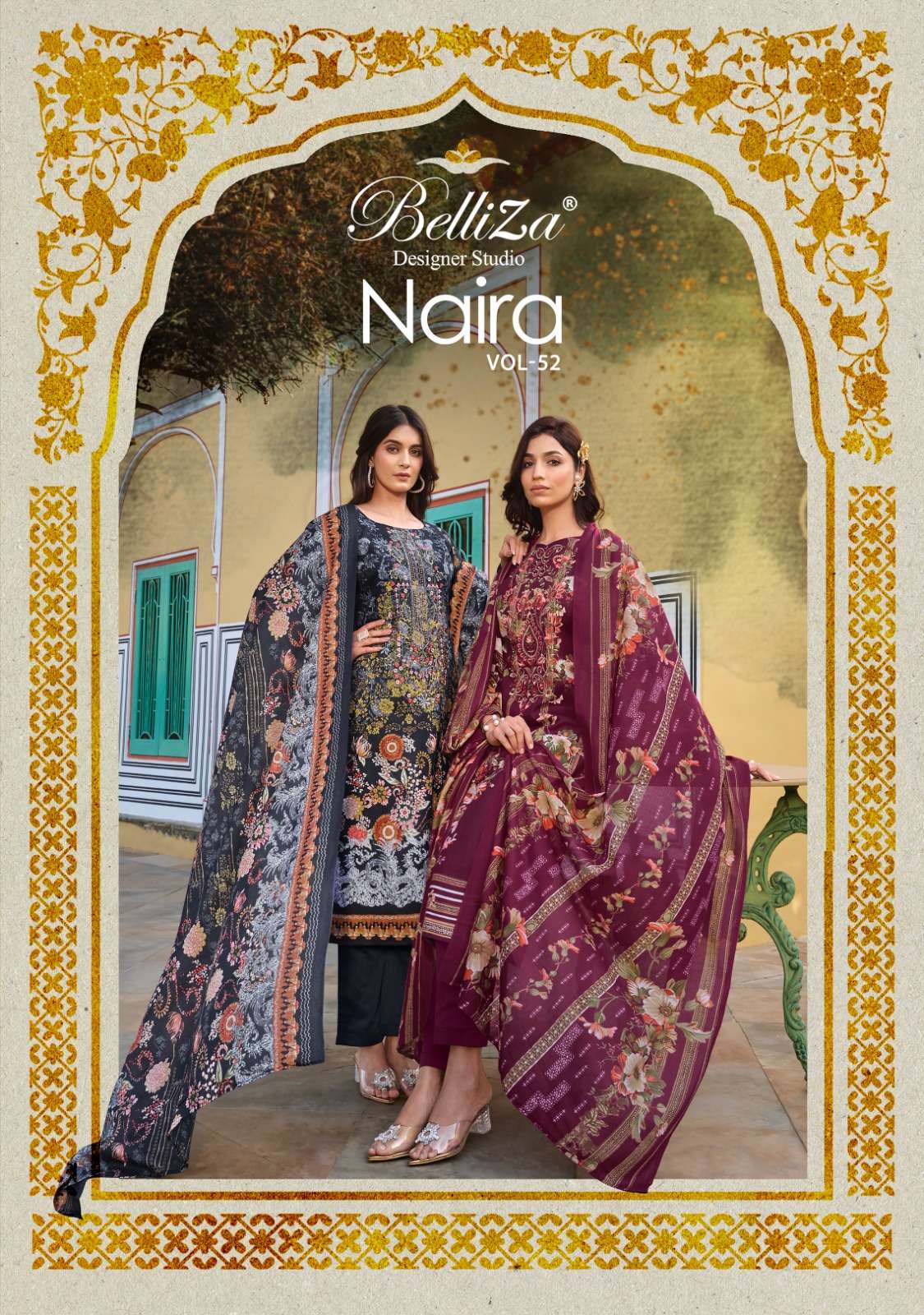 belliza designer studio naira vol 52 cotton catchy look salwar suit catalog