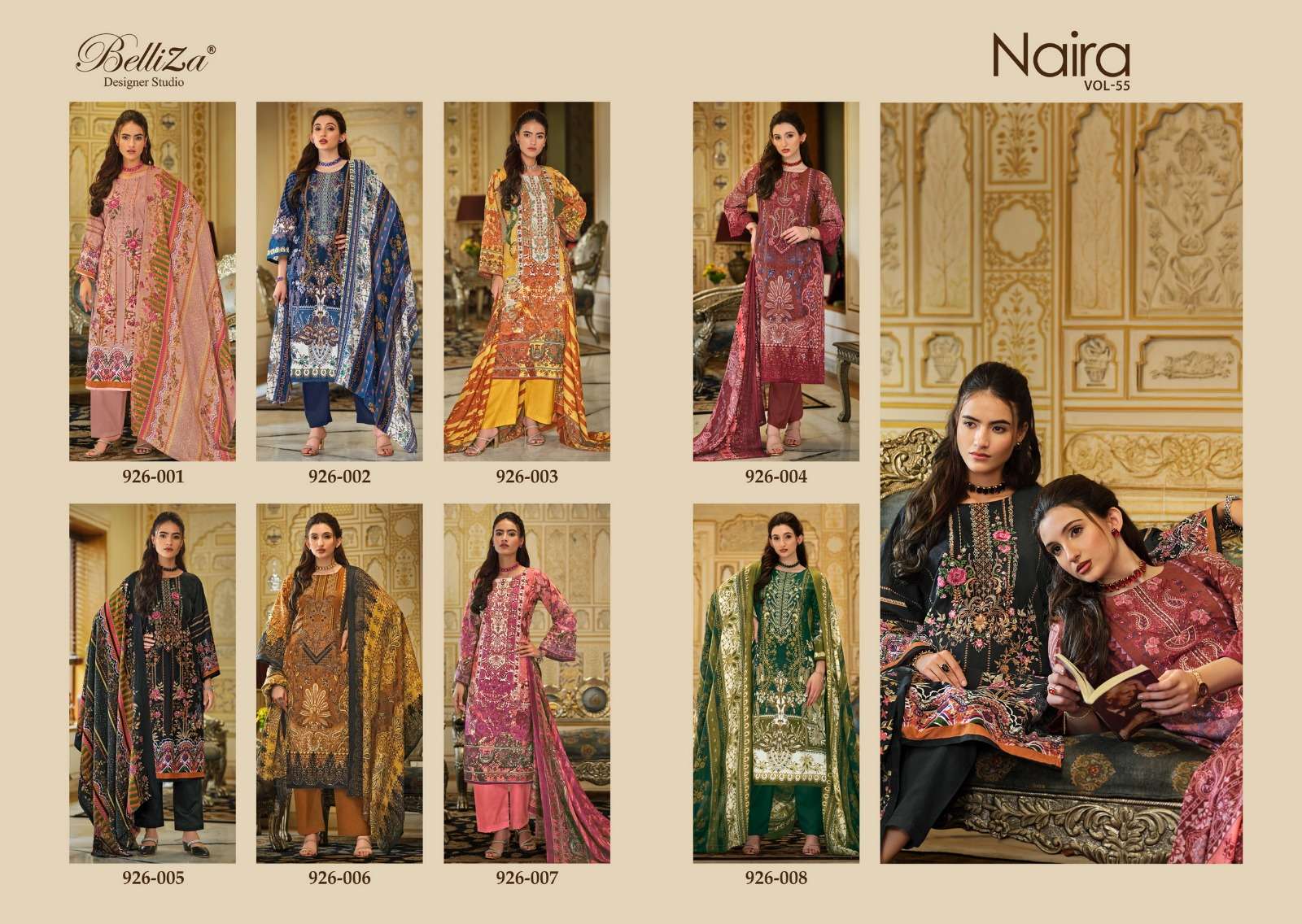 belliza designer studio naira vol 55 cotton catchy look salwar suit catalog