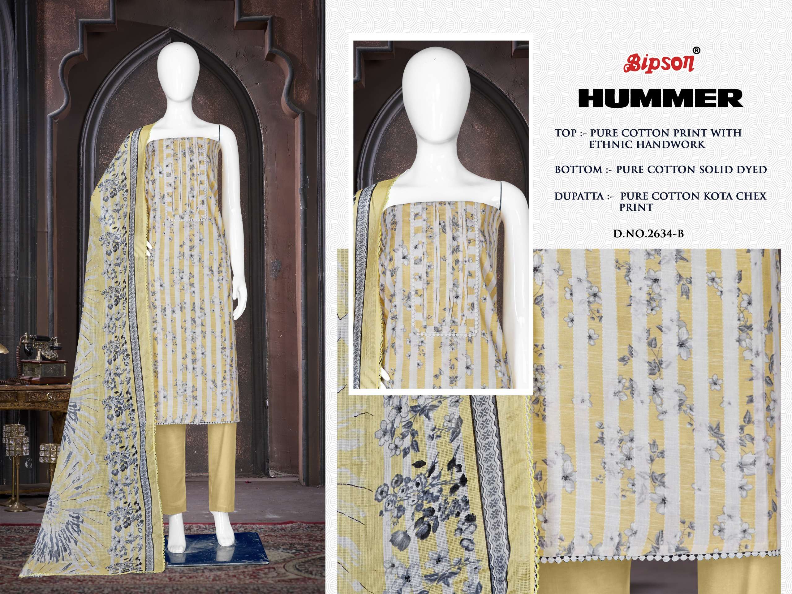 bipson hummer 2634 cotton elegant salwar suit catalog