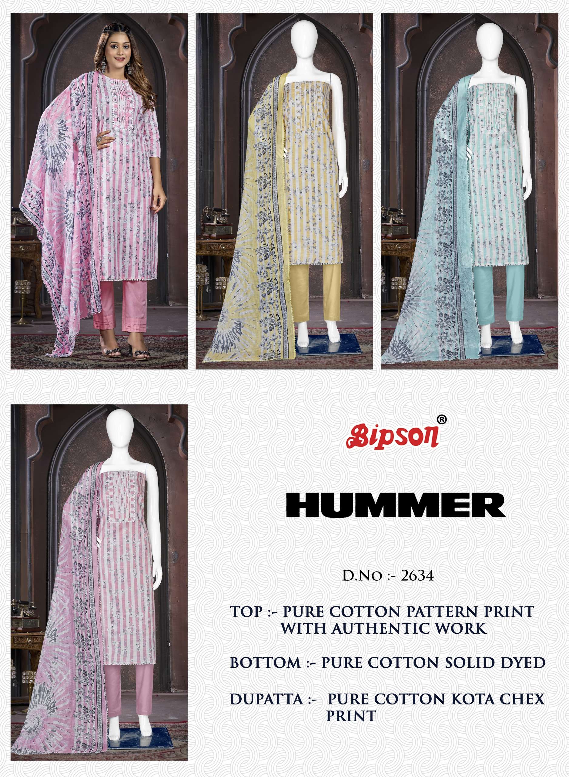 bipson hummer 2634 cotton elegant salwar suit catalog