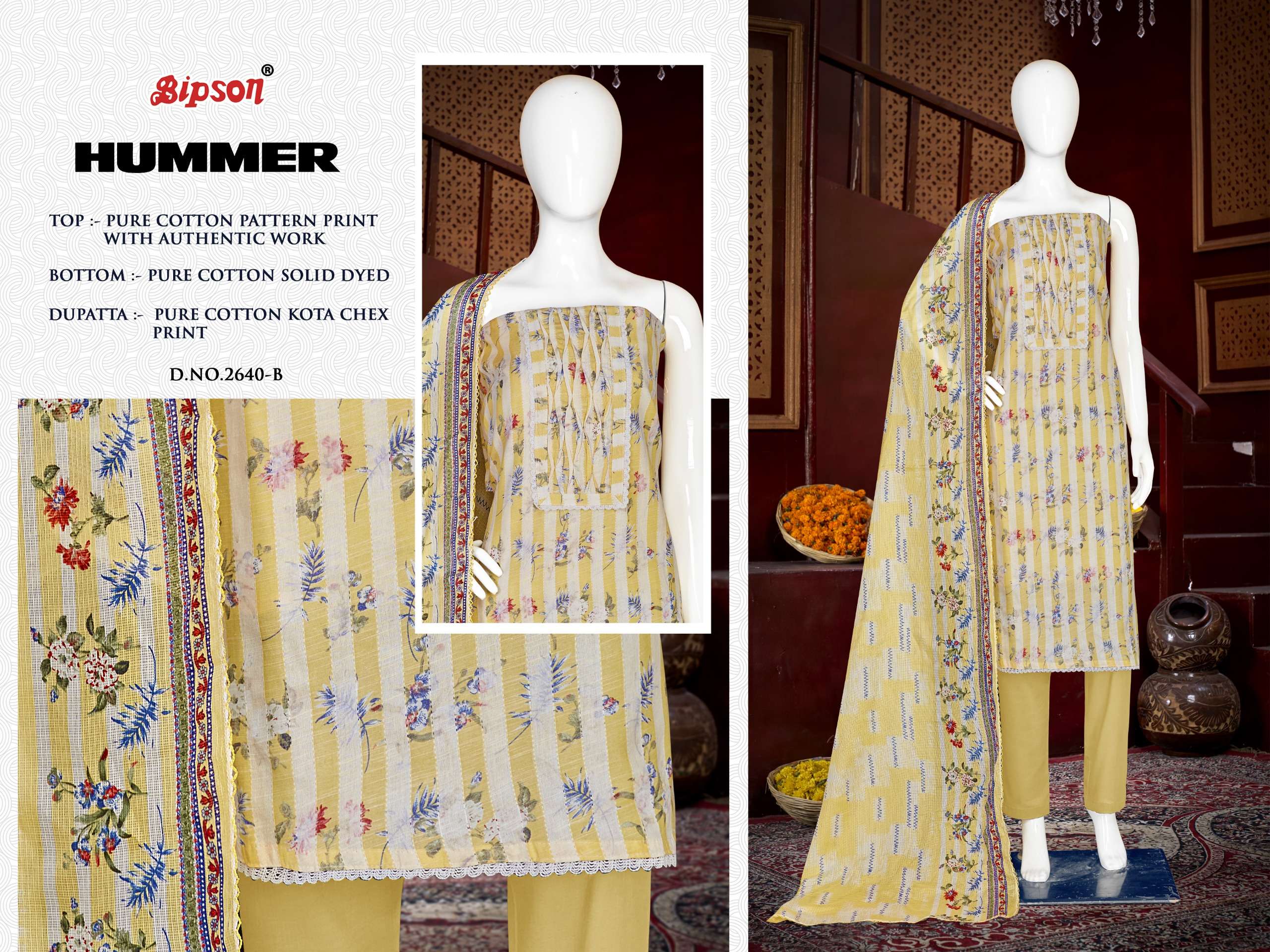 bipson hummer 2640 cotton elegant salwar suit catalog