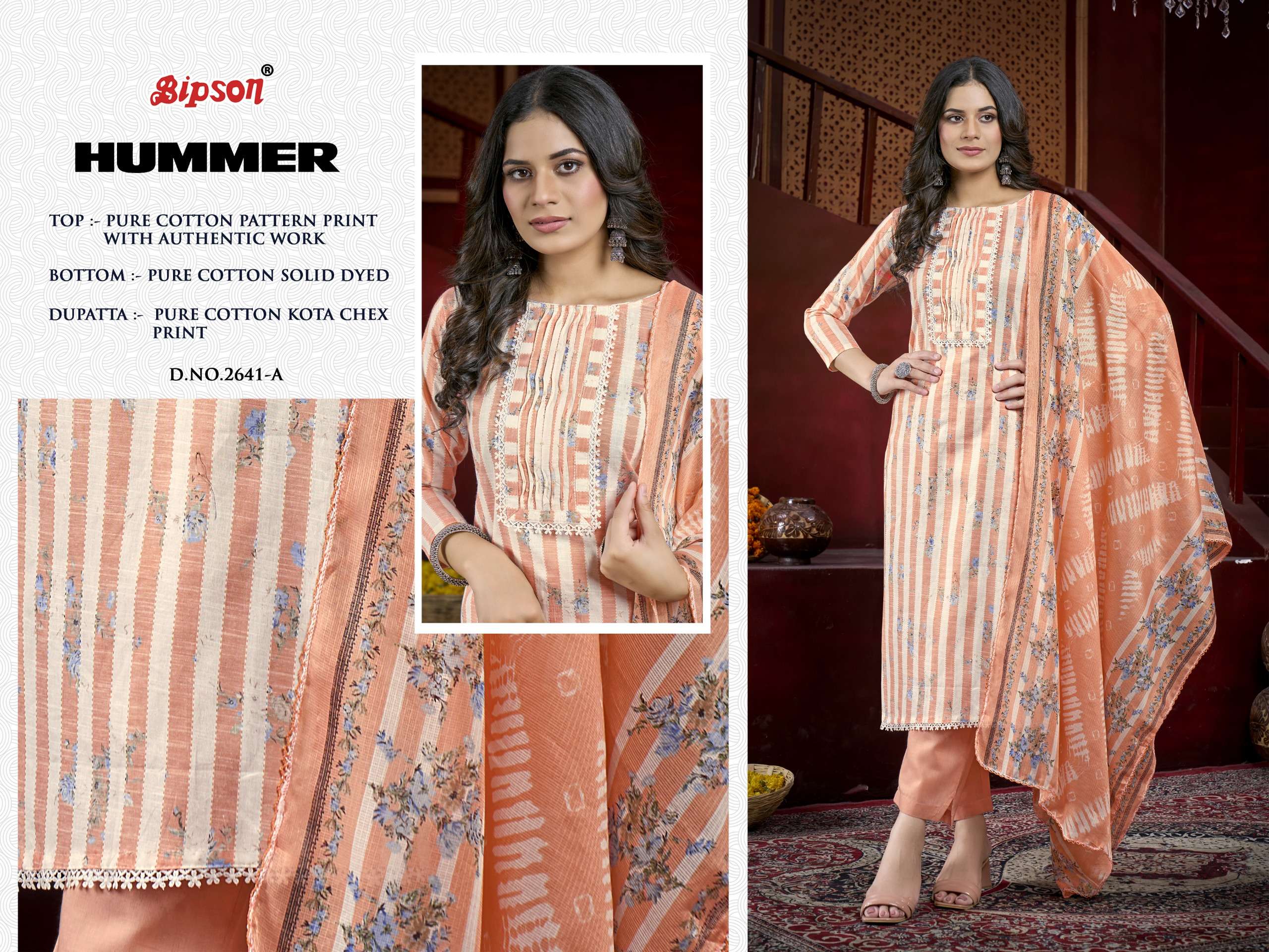 bipson hummer 2641 cotton elegant salwar suit catalog