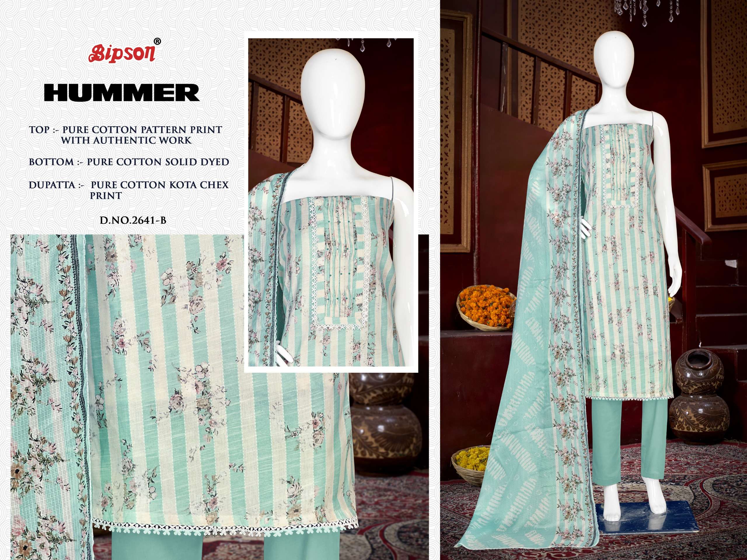 bipson hummer 2641 cotton elegant salwar suit catalog