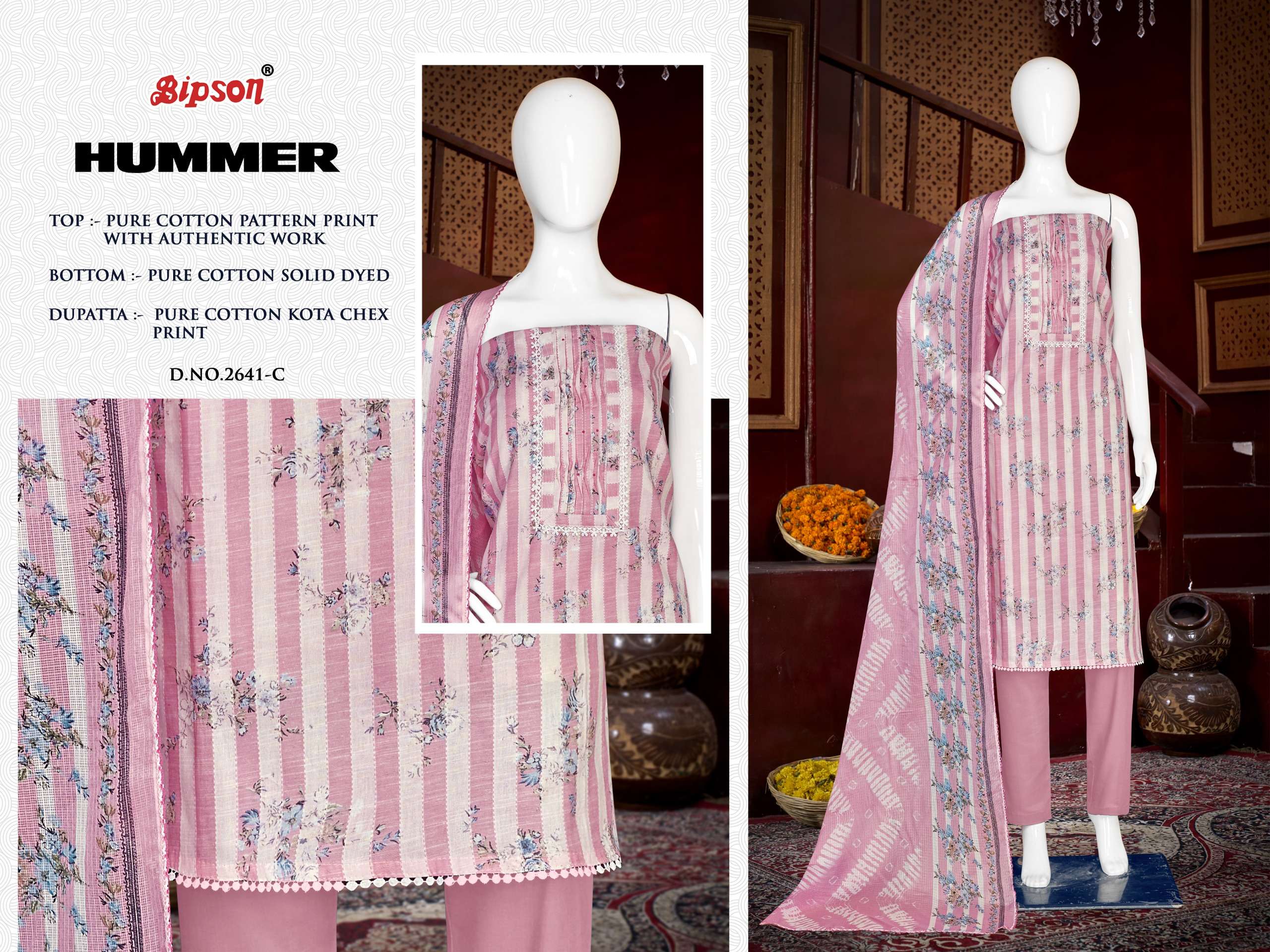 bipson hummer 2641 cotton elegant salwar suit catalog