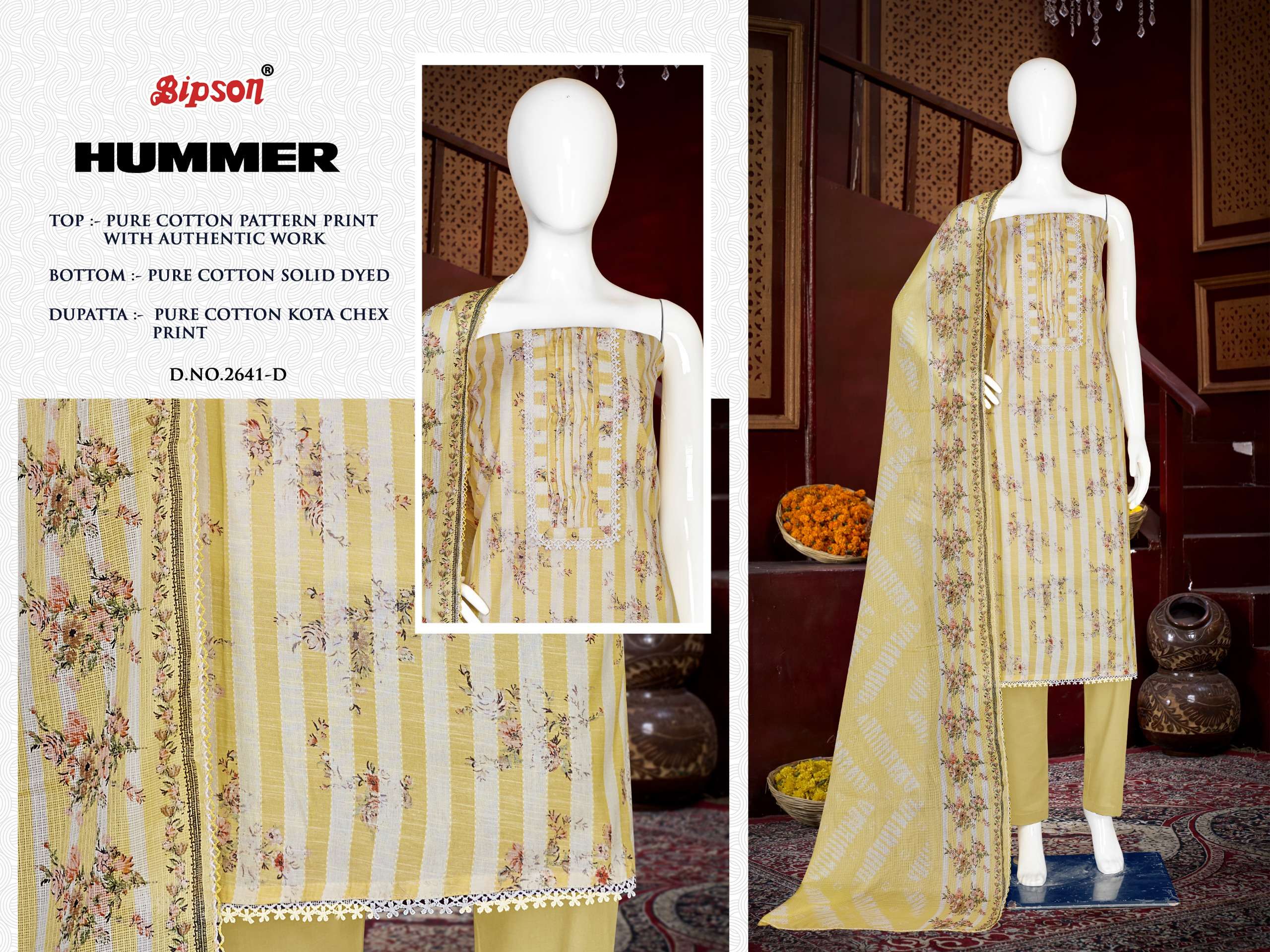 bipson hummer 2641 cotton elegant salwar suit catalog