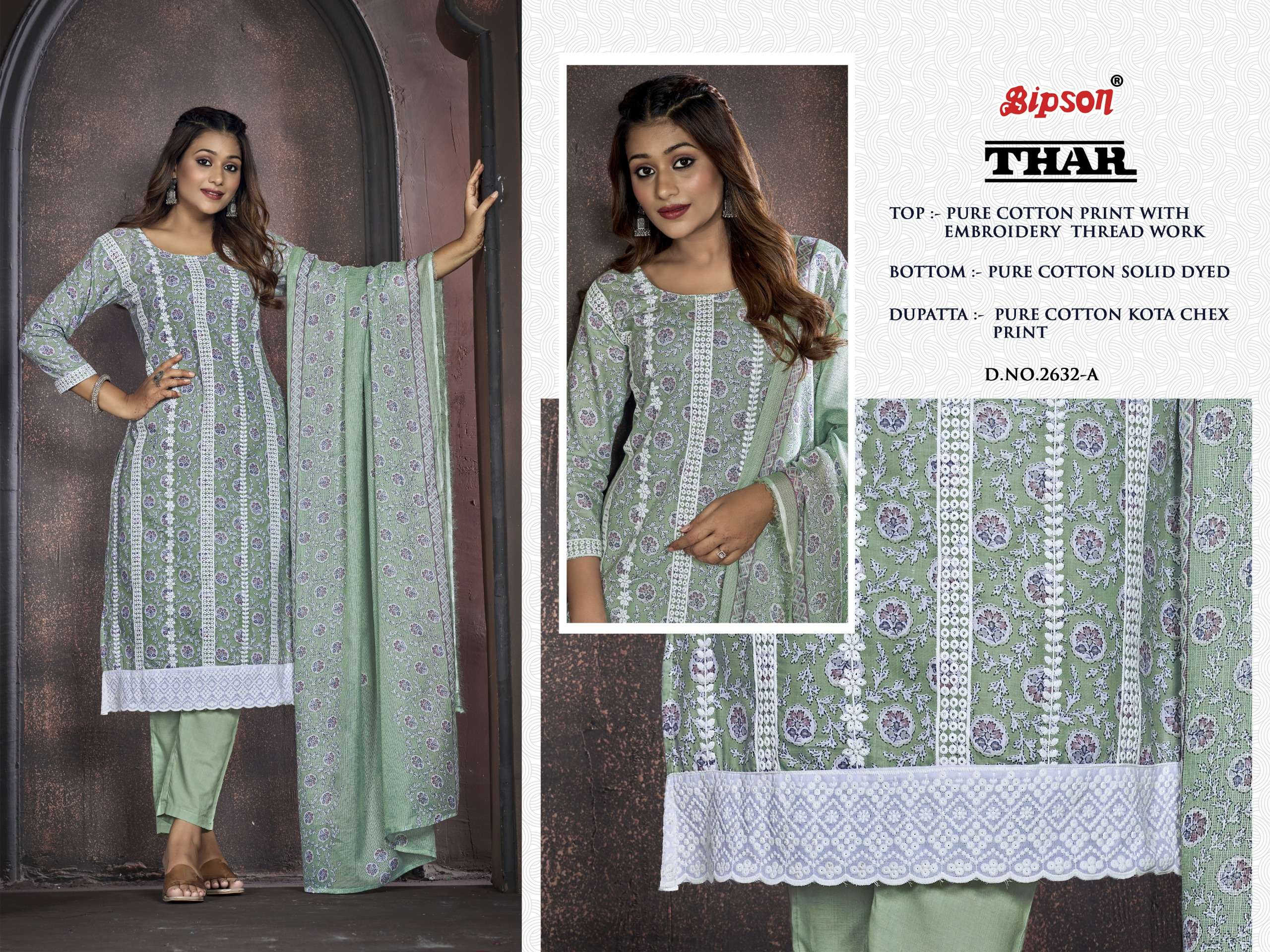 bipson thar 2632  cotton regal look salwar suit catalog