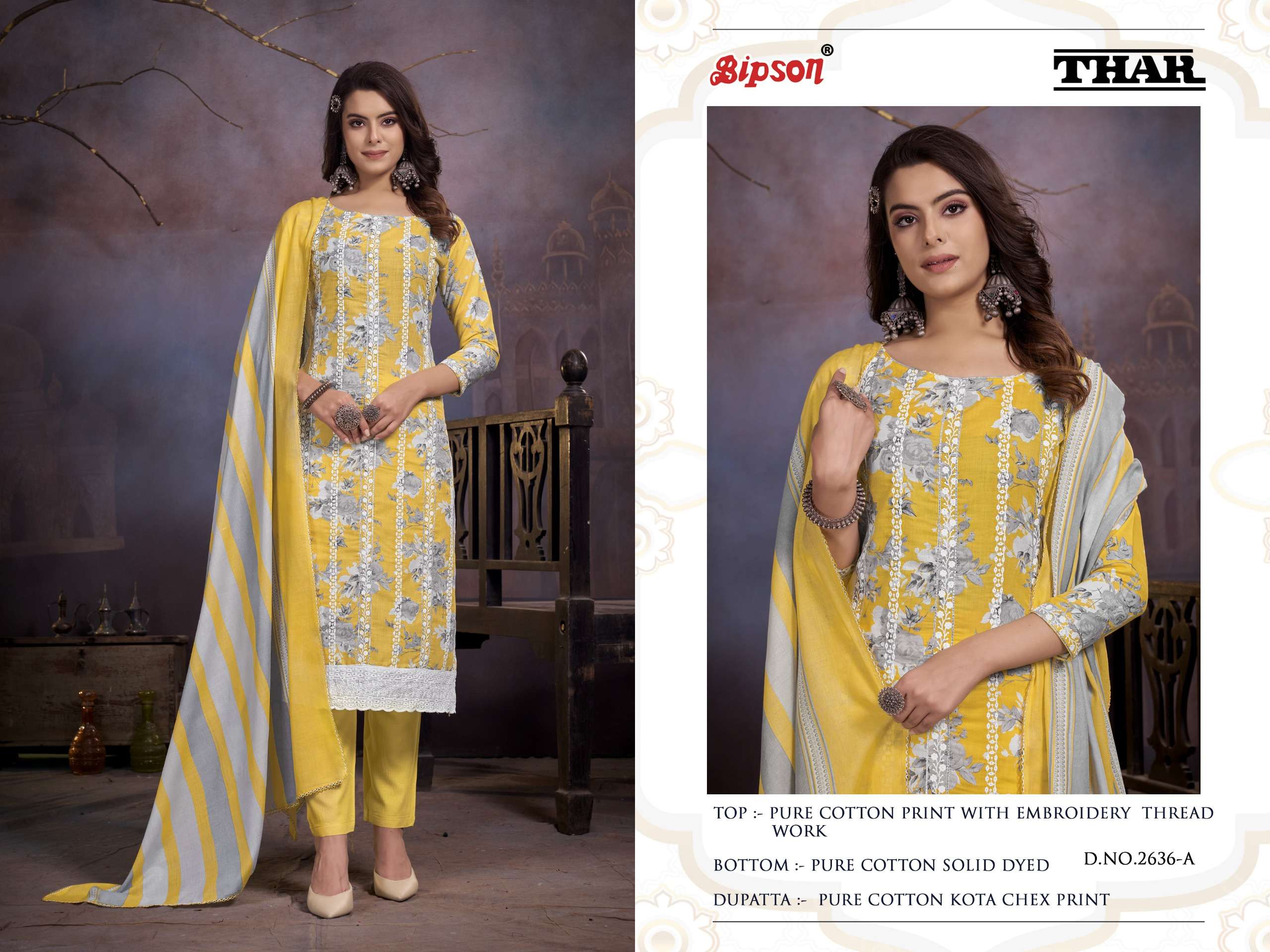 bipson thar 2636  cotton regal look salwar suit catalog