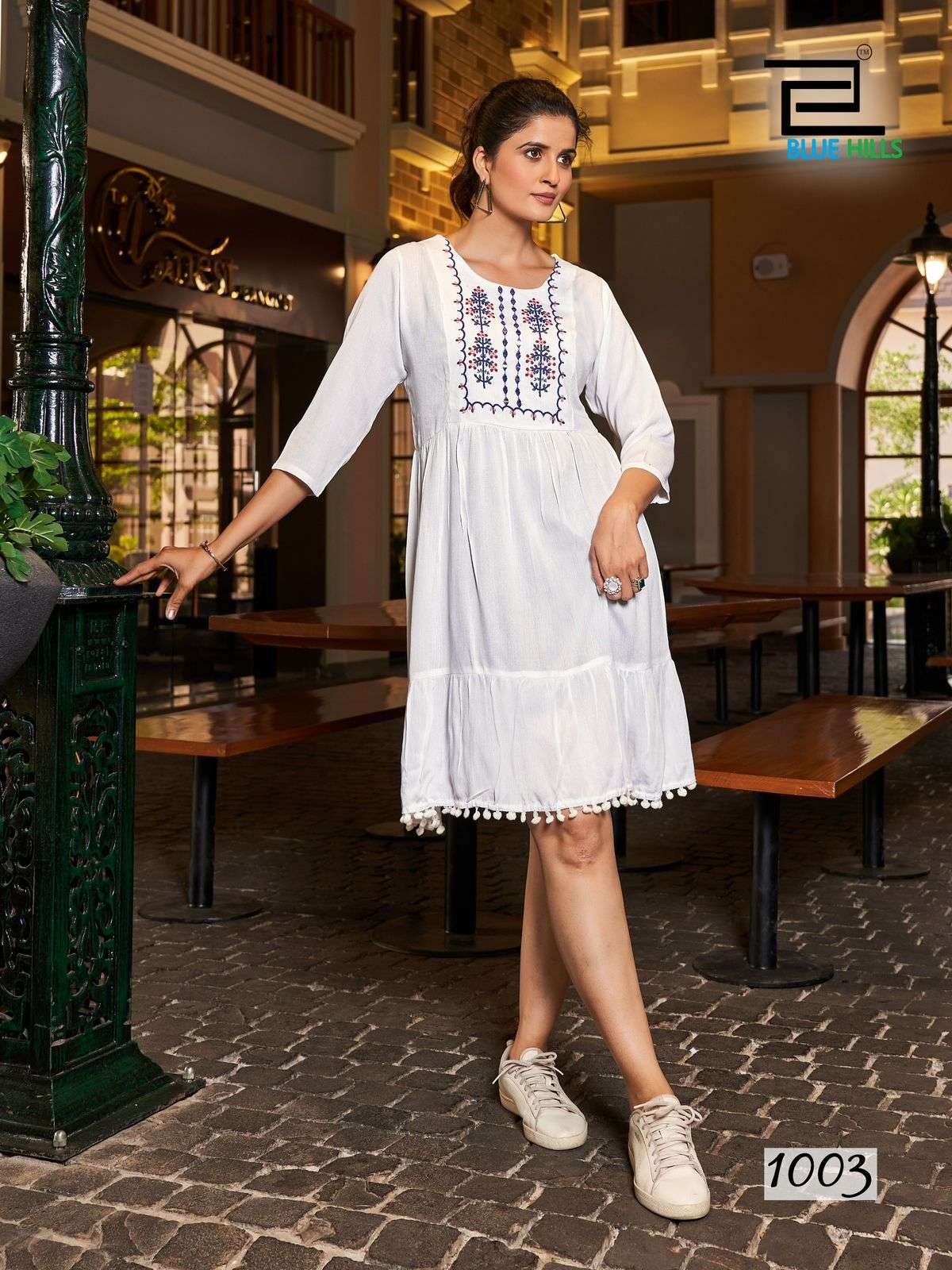 blue hills ellie rayon decent look kurti catalog