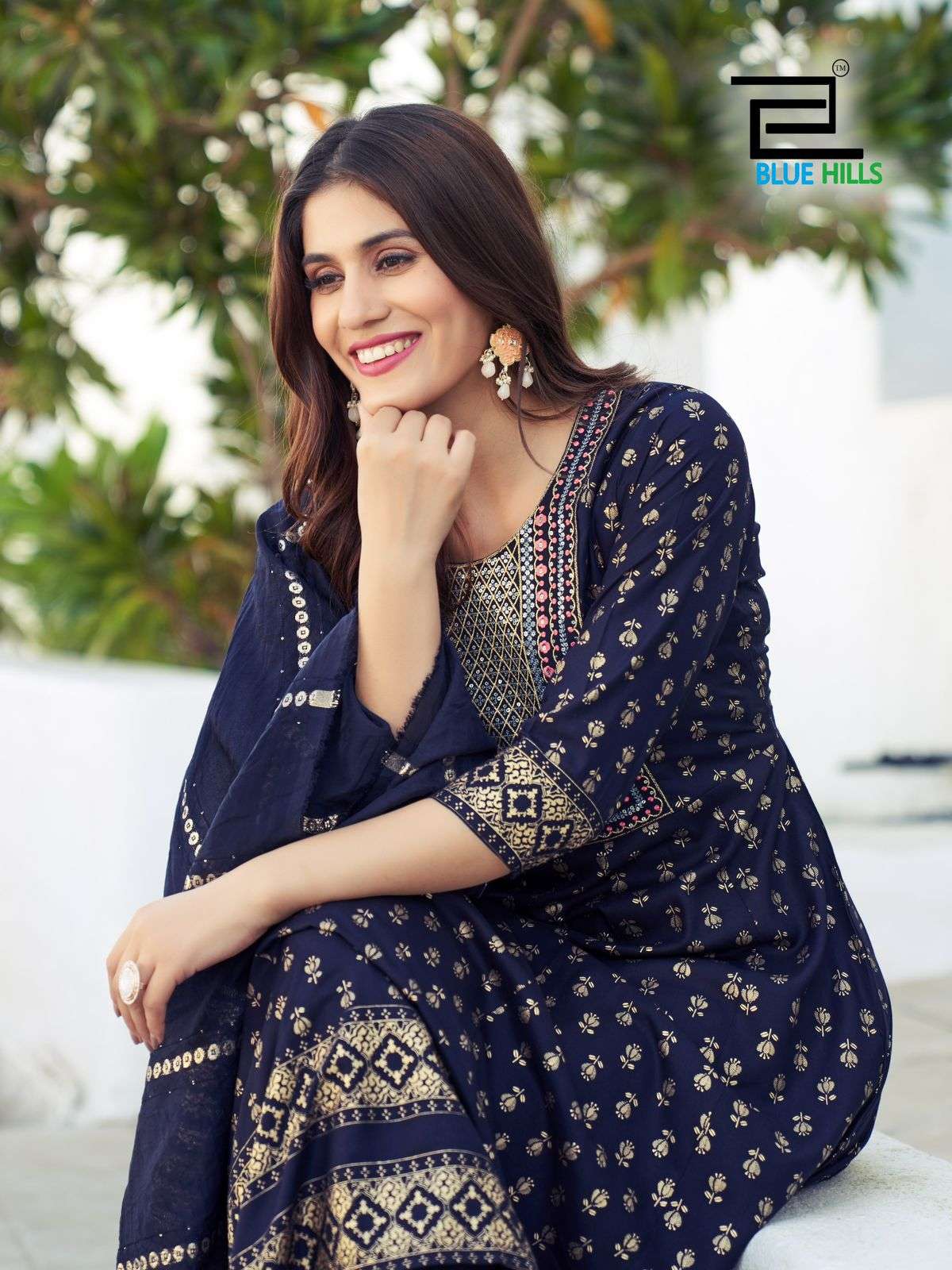 blue hills muskan rayon elegant top bottom with dupatta catalog