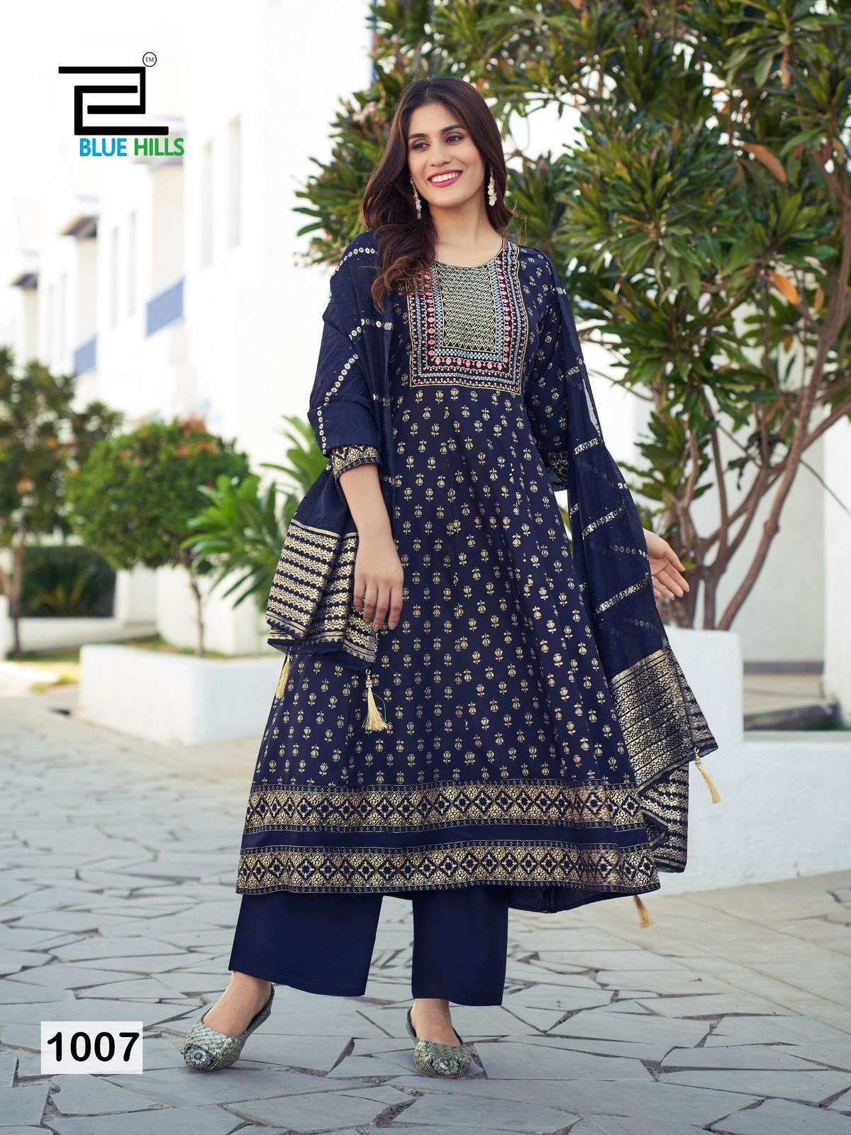 blue hills muskan rayon elegant top bottom with dupatta catalog