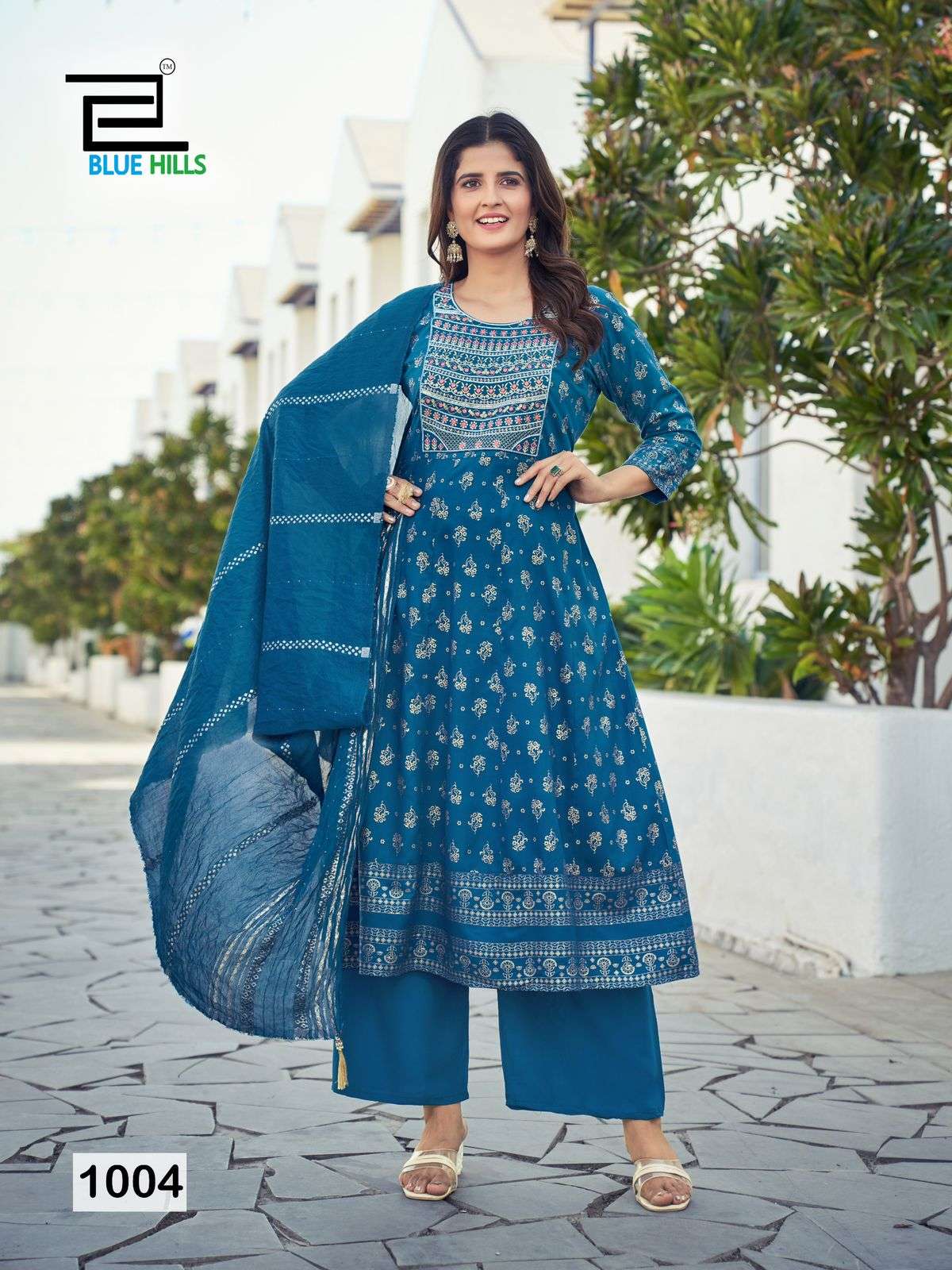 blue hills muskan rayon elegant top bottom with dupatta catalog