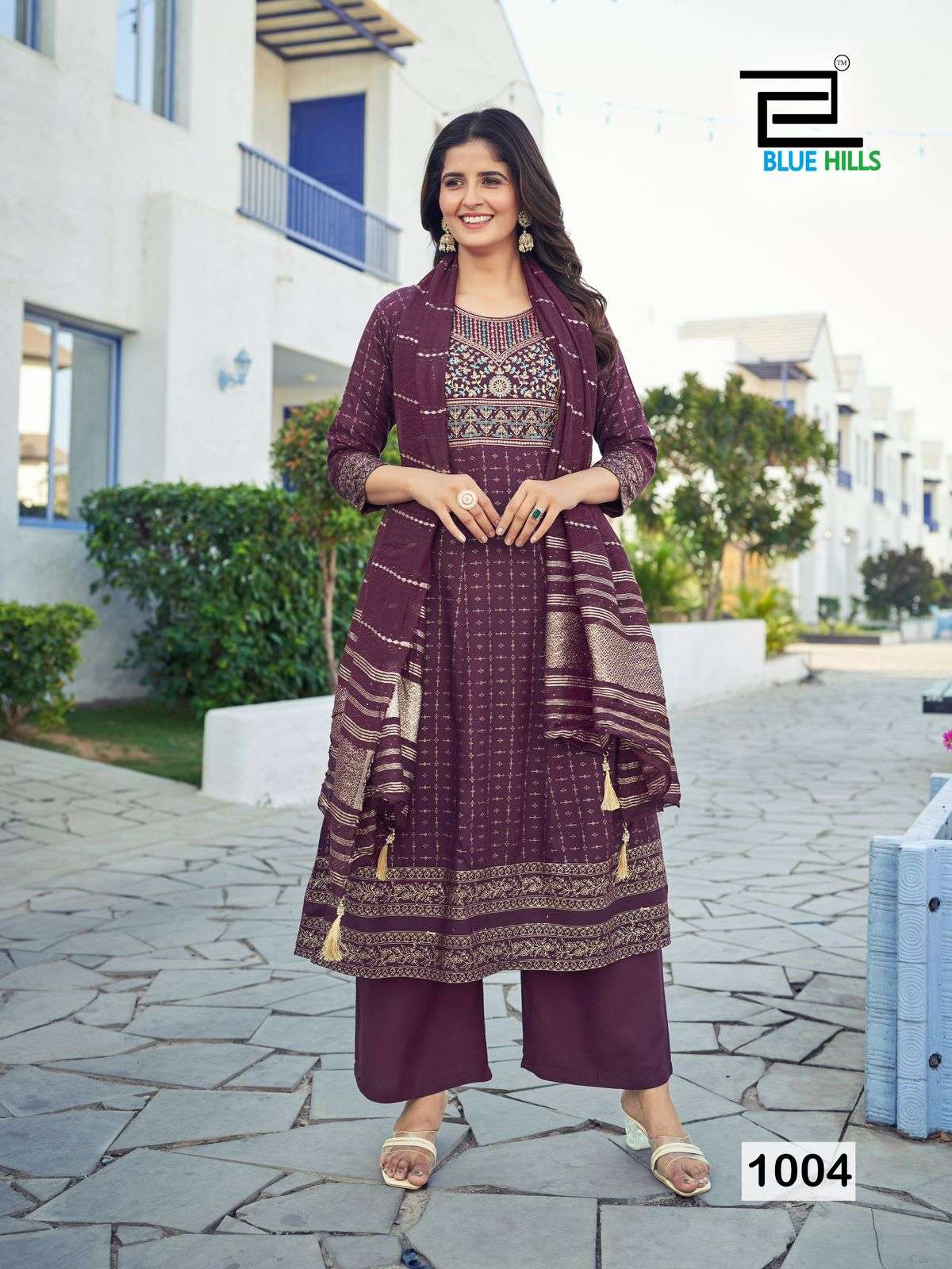 blue hills muskan rayon elegant top bottom with dupatta catalog