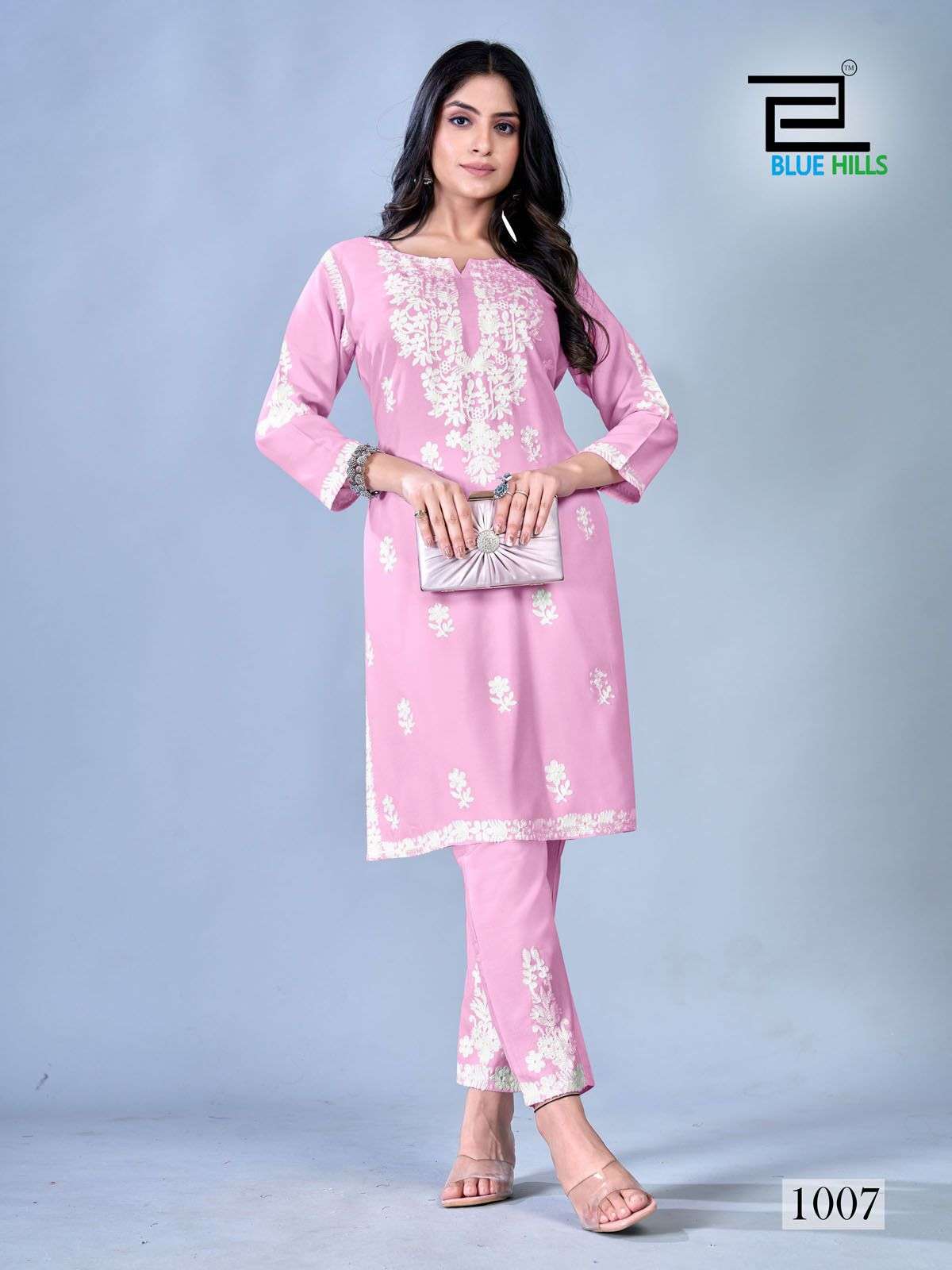 blue hills Sunburn 2024 rayon elegant kurti with pant catalog