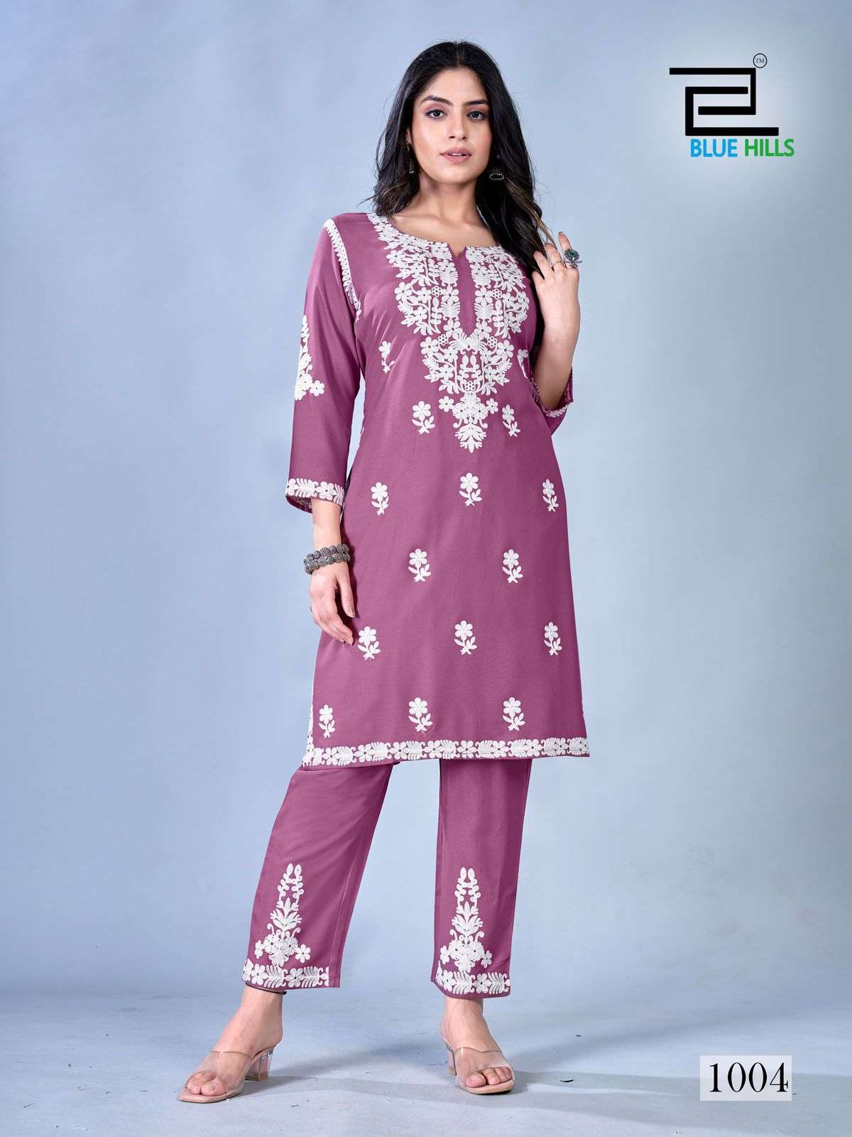 blue hills Sunburn 2024 rayon elegant kurti with pant catalog