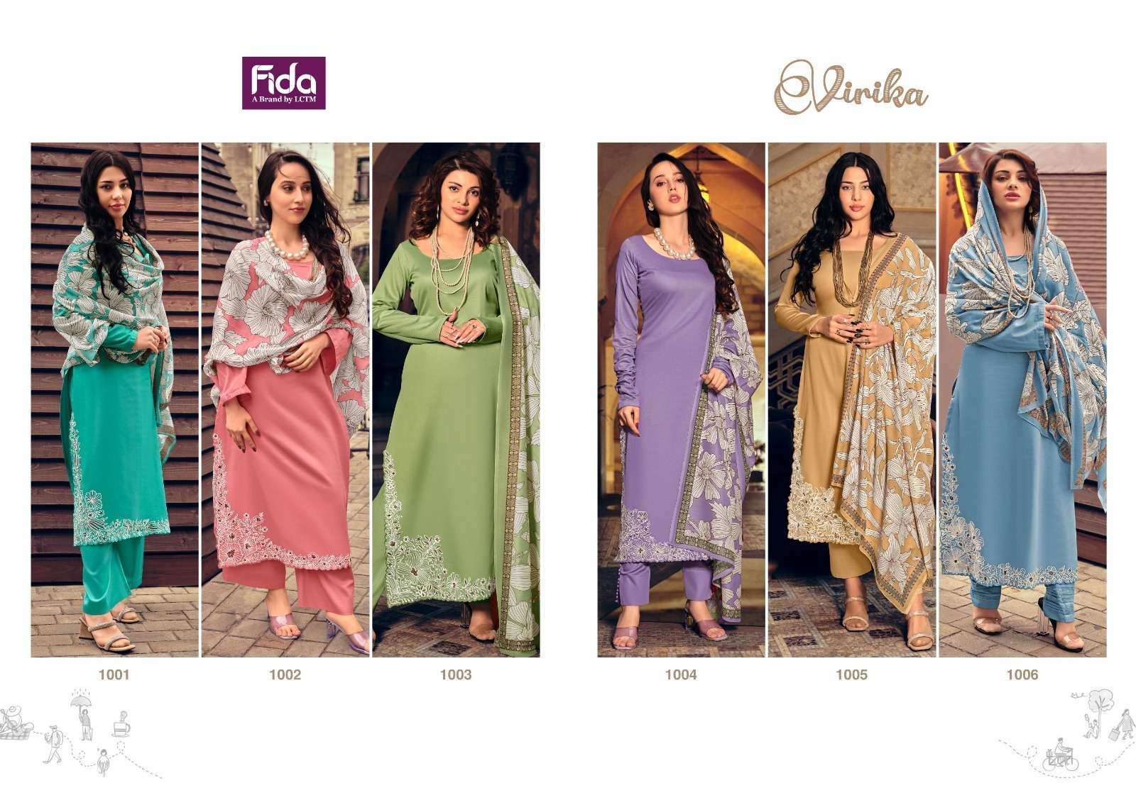 fida verika cotton satin elegant salwar suit catalog