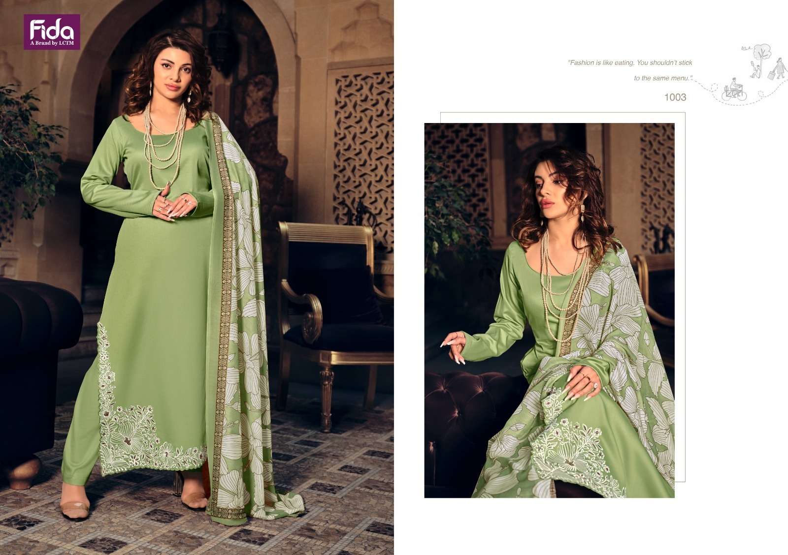 fida verika cotton satin elegant salwar suit catalog