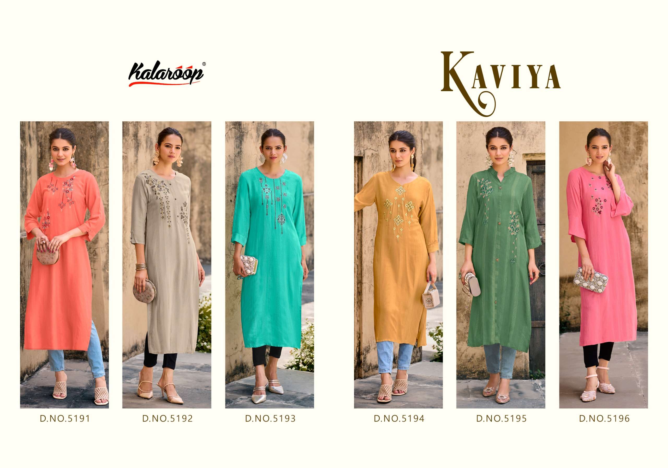 kalaroop kaviya fancy regal look kurti catalog