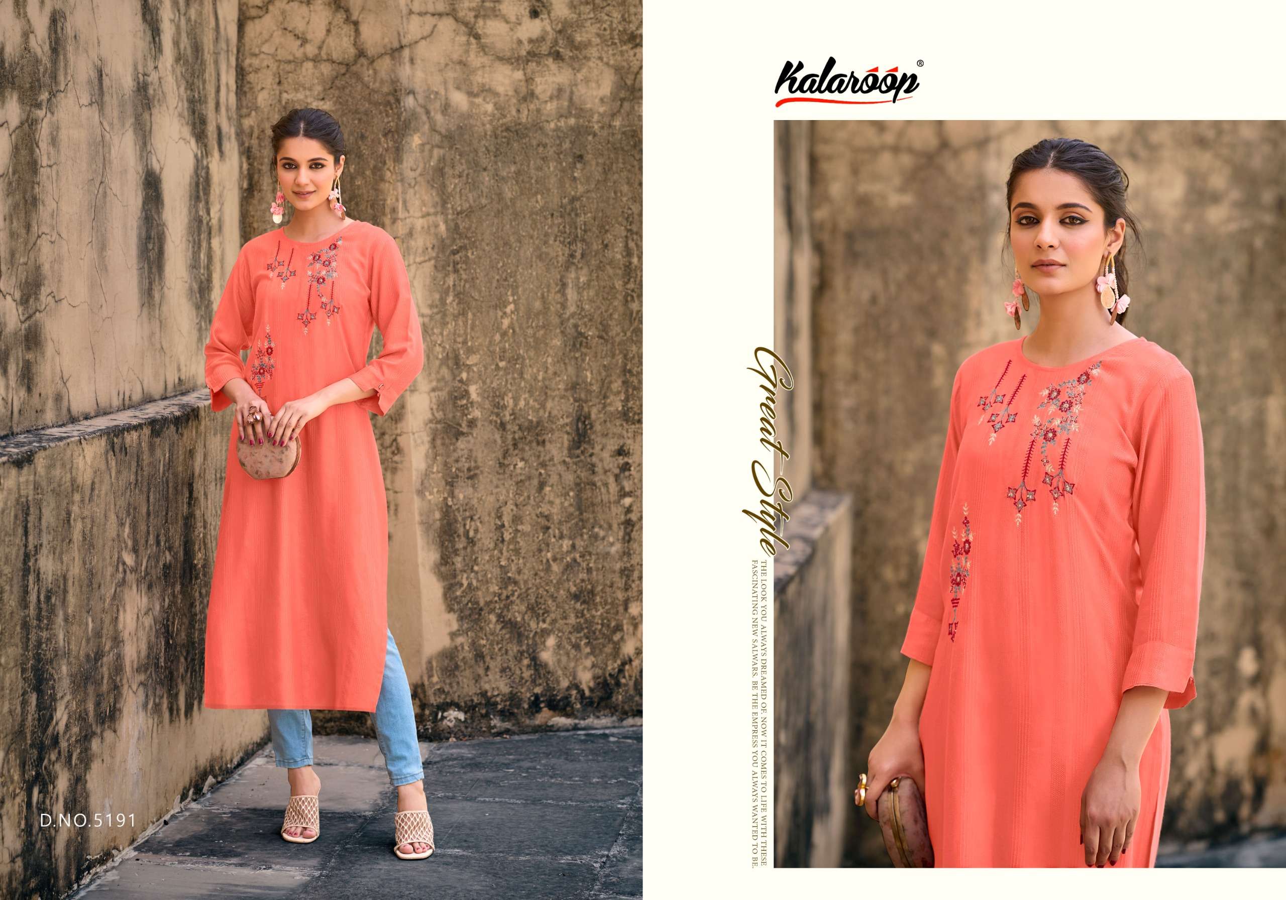 kalaroop kaviya fancy regal look kurti catalog