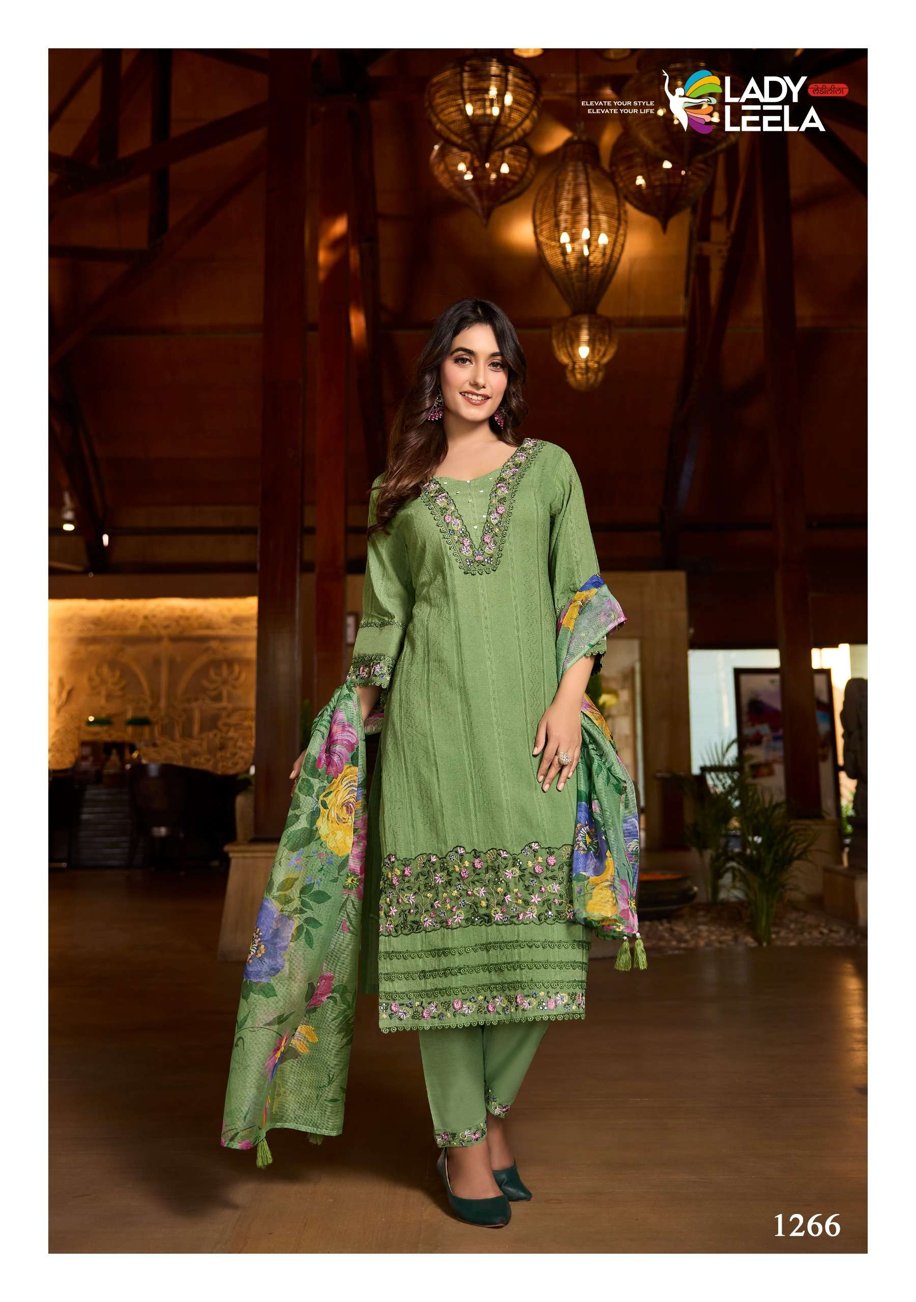 lady leela summer trends cotton new and modern look top bottom with dupatta catalog