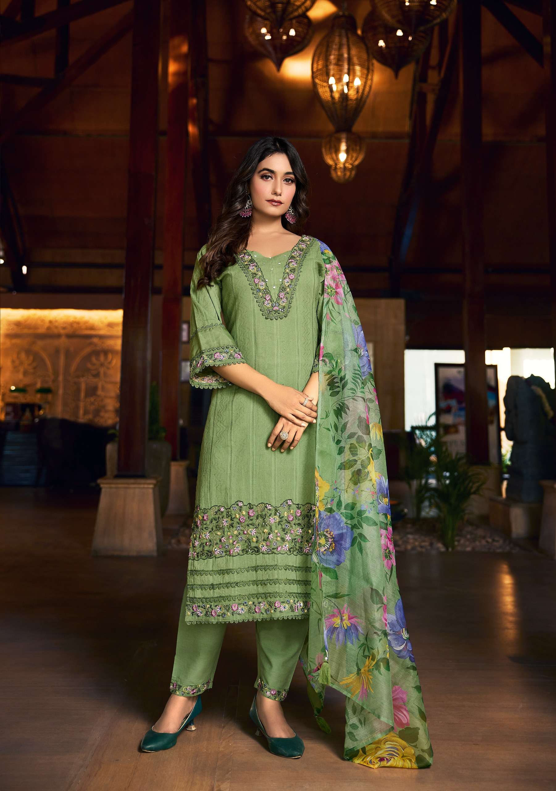 lady leela summer trends cotton new and modern look top bottom with dupatta catalog