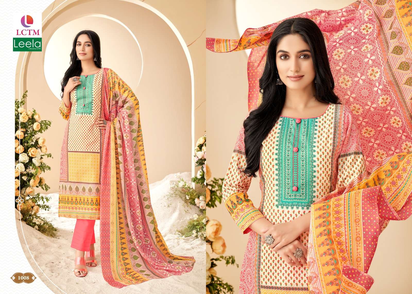 leela anya cotton decent look salwar suit catalog