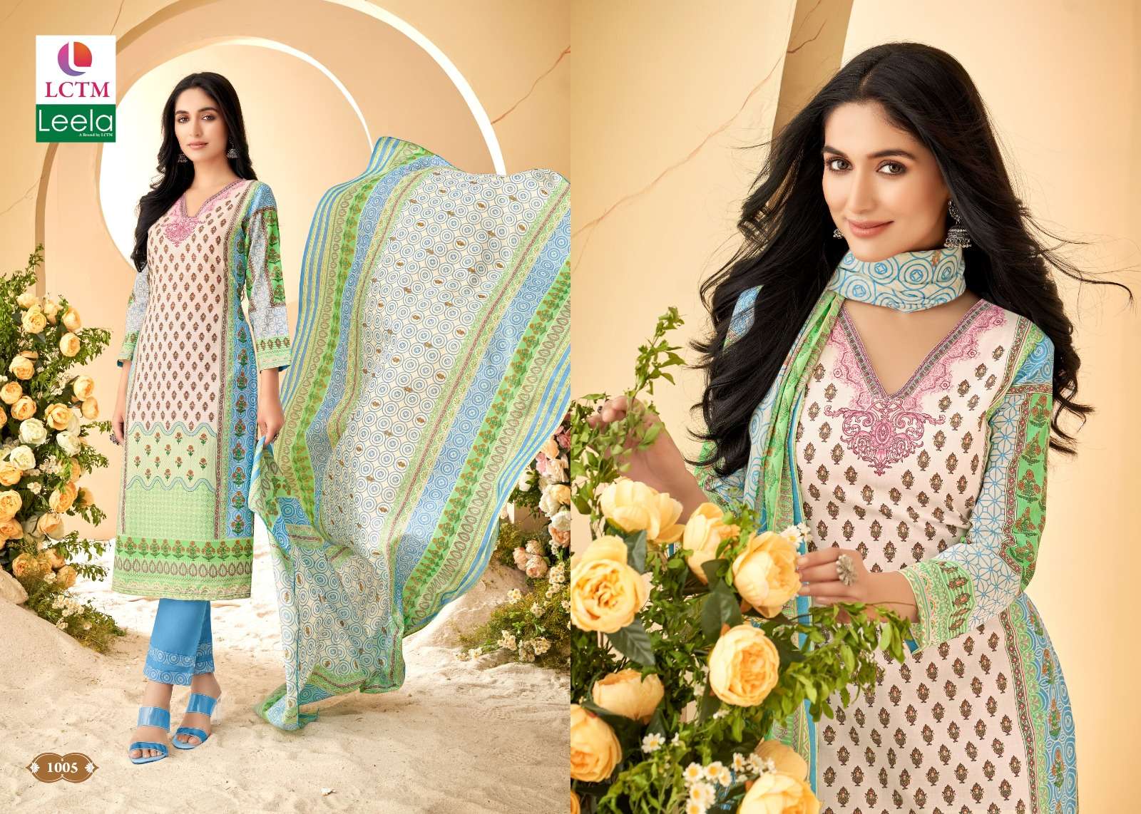 leela anya cotton decent look salwar suit catalog