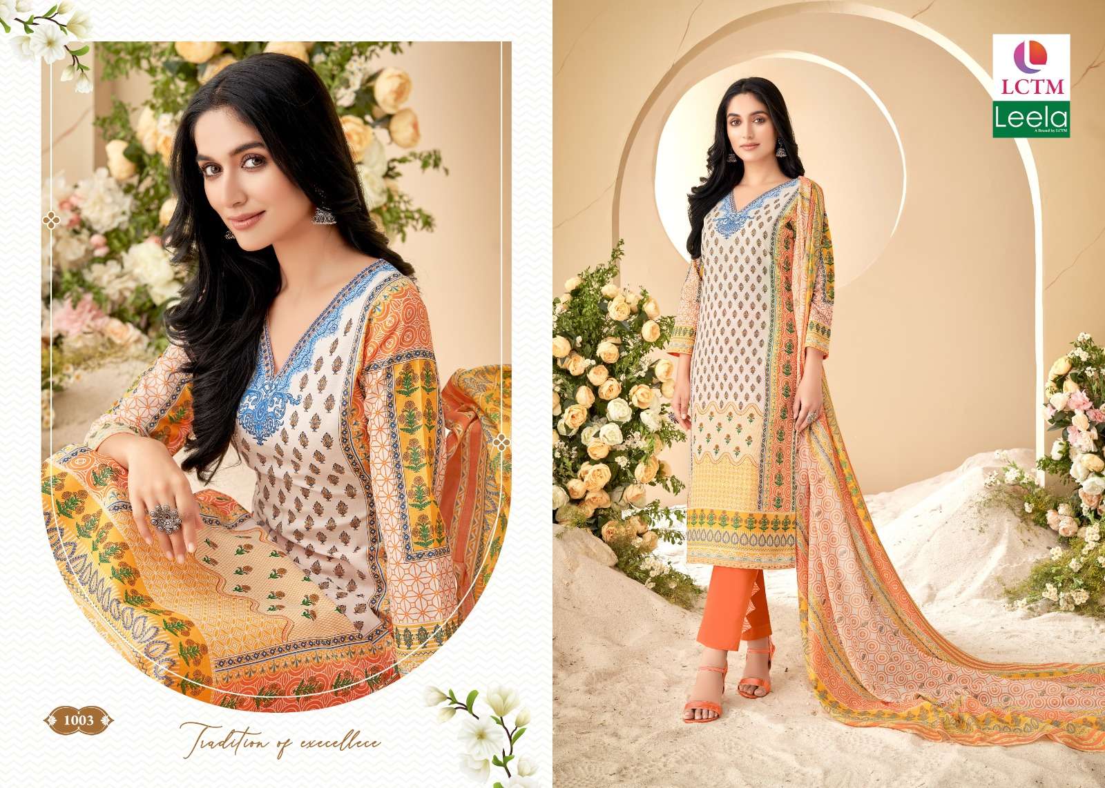 leela anya cotton decent look salwar suit catalog