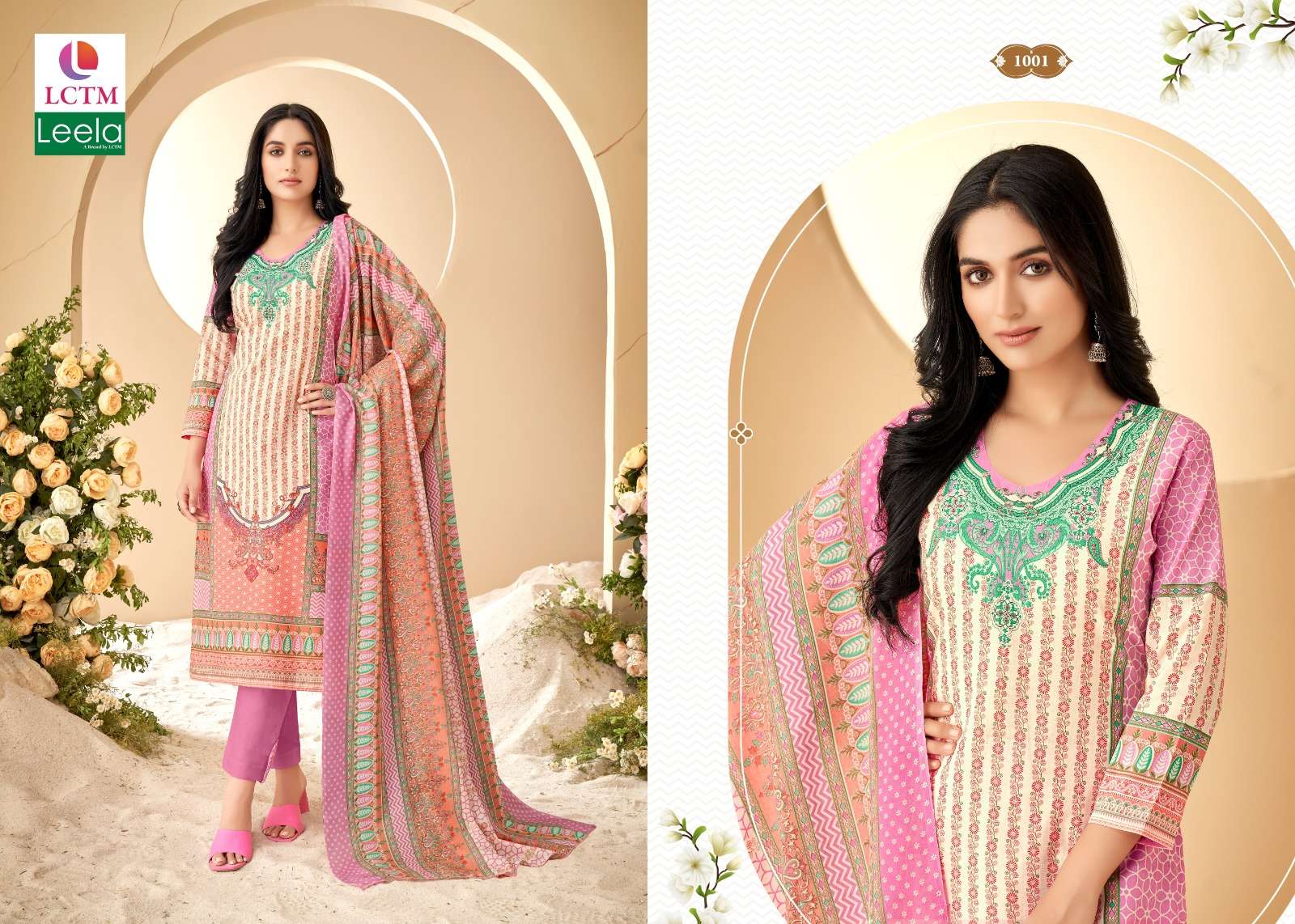 leela anya cotton decent look salwar suit catalog