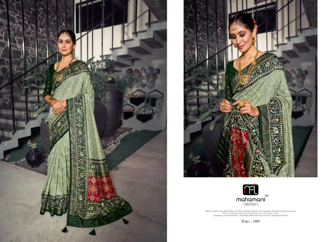 mahamani creation vivanta tusser silk decent look  saree catalog