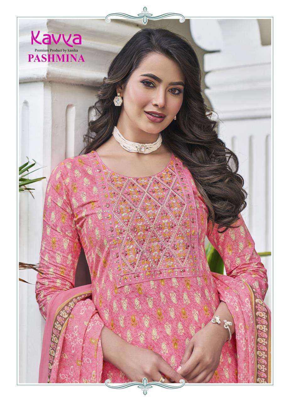 psyna kavya pashmina vol 7 elegant top bottom with dupatta size set