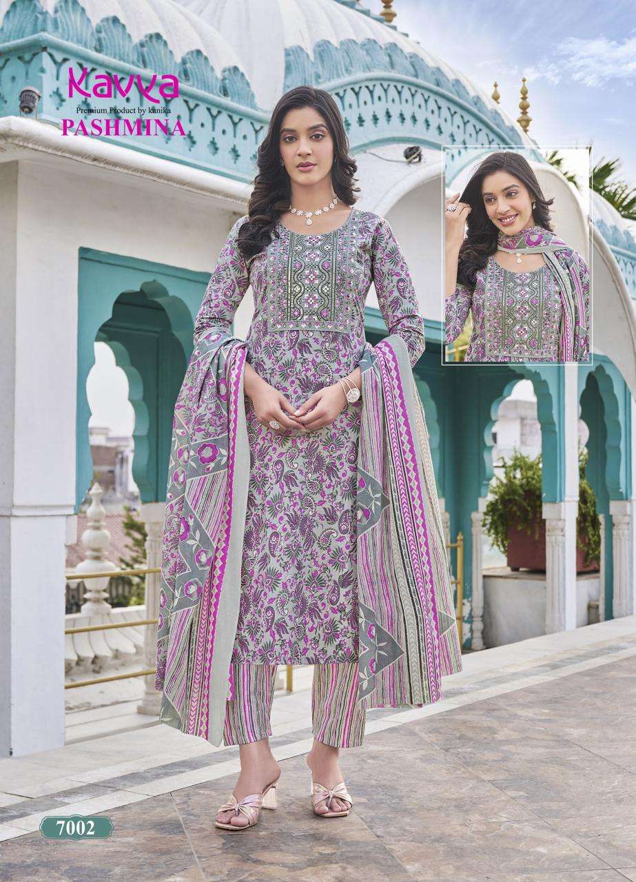 psyna kavya pashmina vol 7 elegant top bottom with dupatta size set