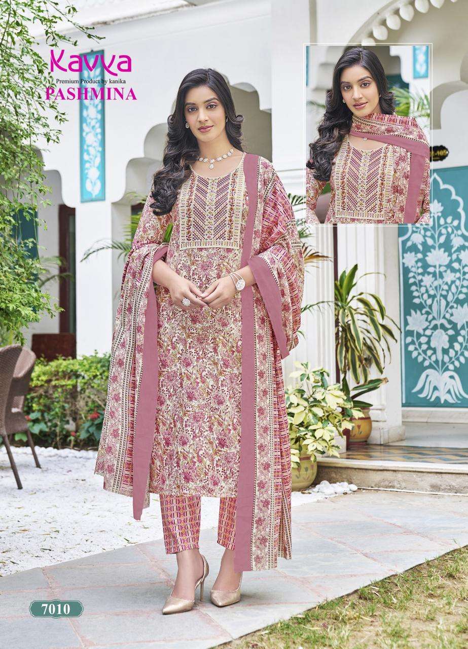 psyna kavya pashmina vol 7 elegant top bottom with dupatta size set