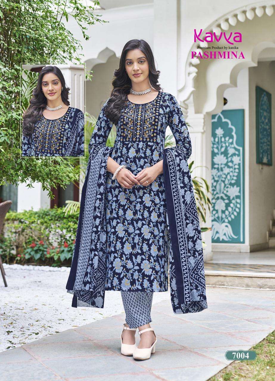 psyna kavya pashmina vol 7 elegant top bottom with dupatta size set