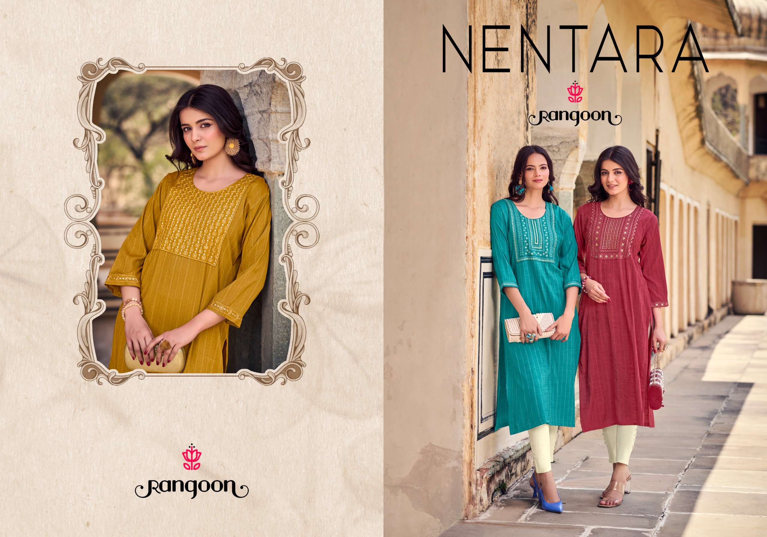 rangoon nentara rayon elegant kurti catalog