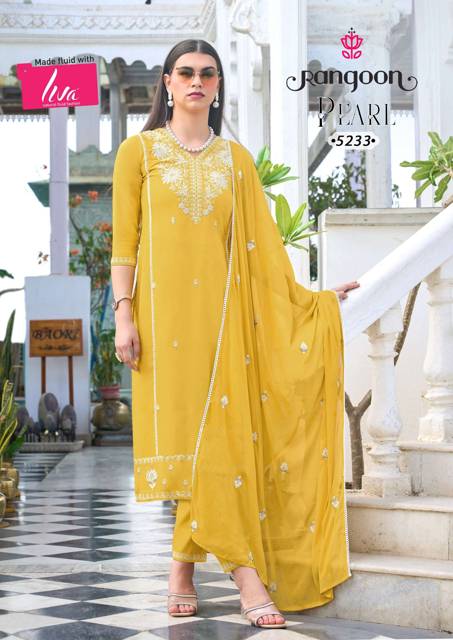 rangoon pearl viscose rayon decent look top bottom with dupatta catalog