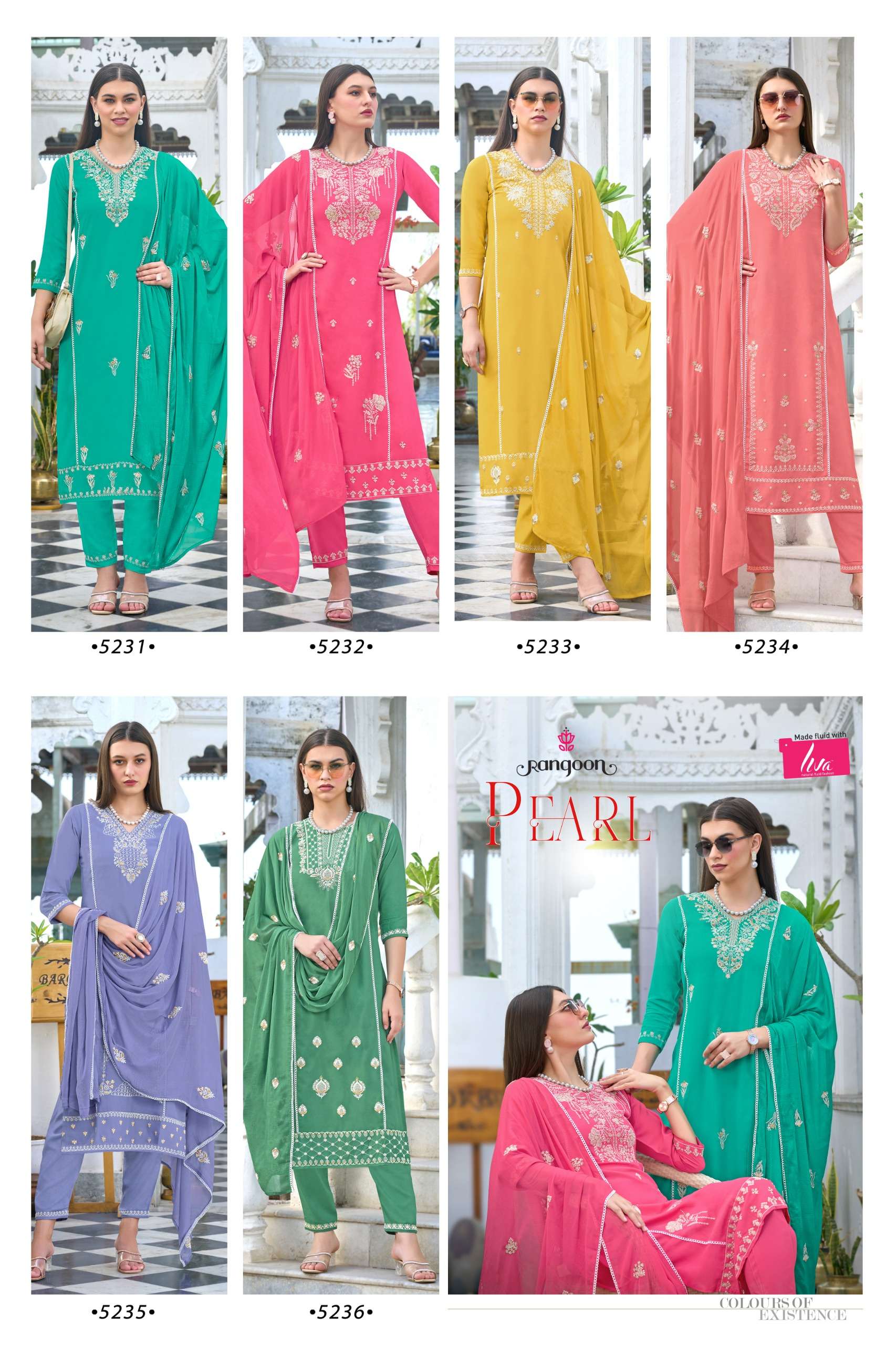 rangoon pearl viscose rayon decent look top bottom with dupatta catalog