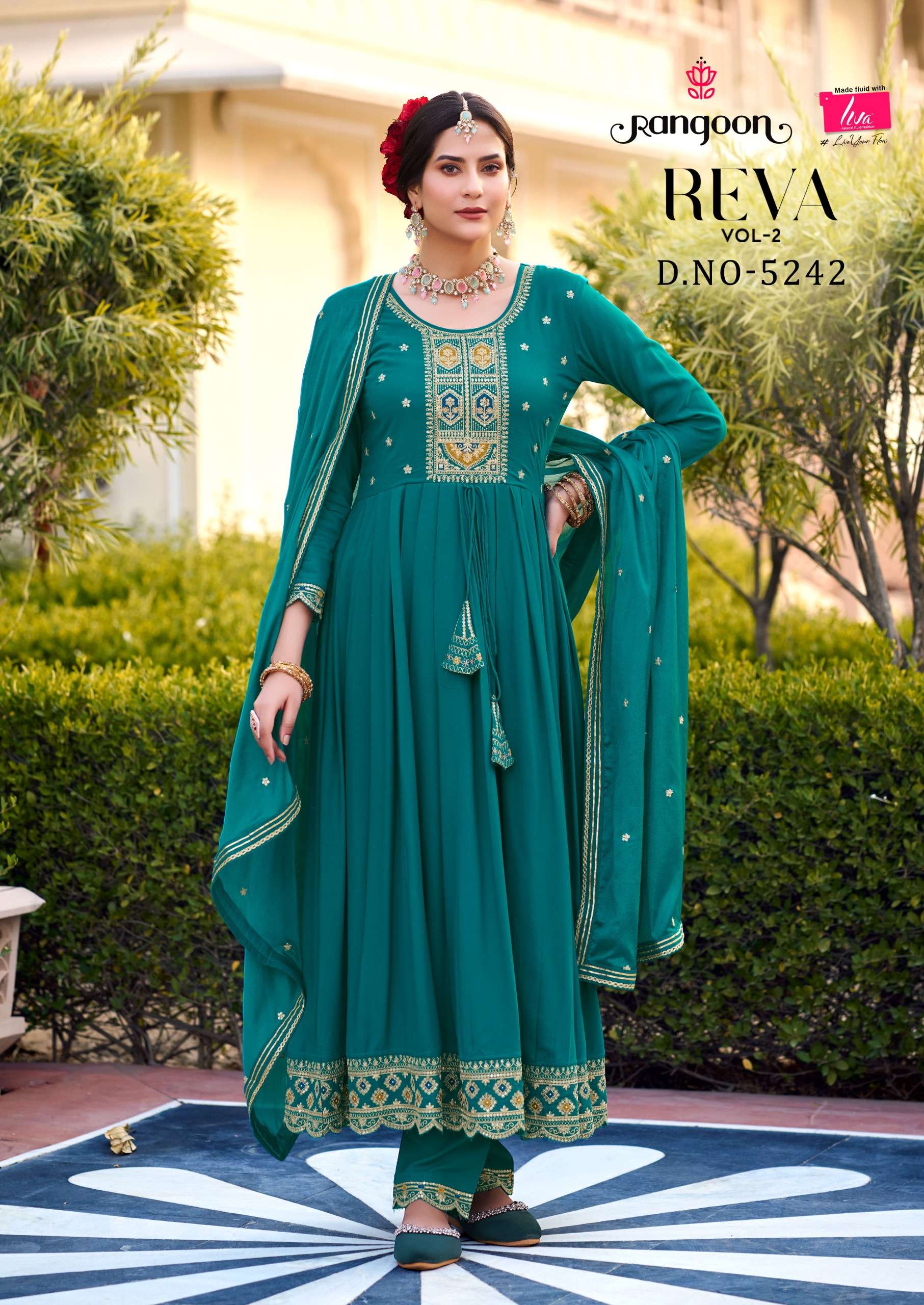 rangoon reva vol 2 rayon greceful look top bottom with bduaptta catalog 