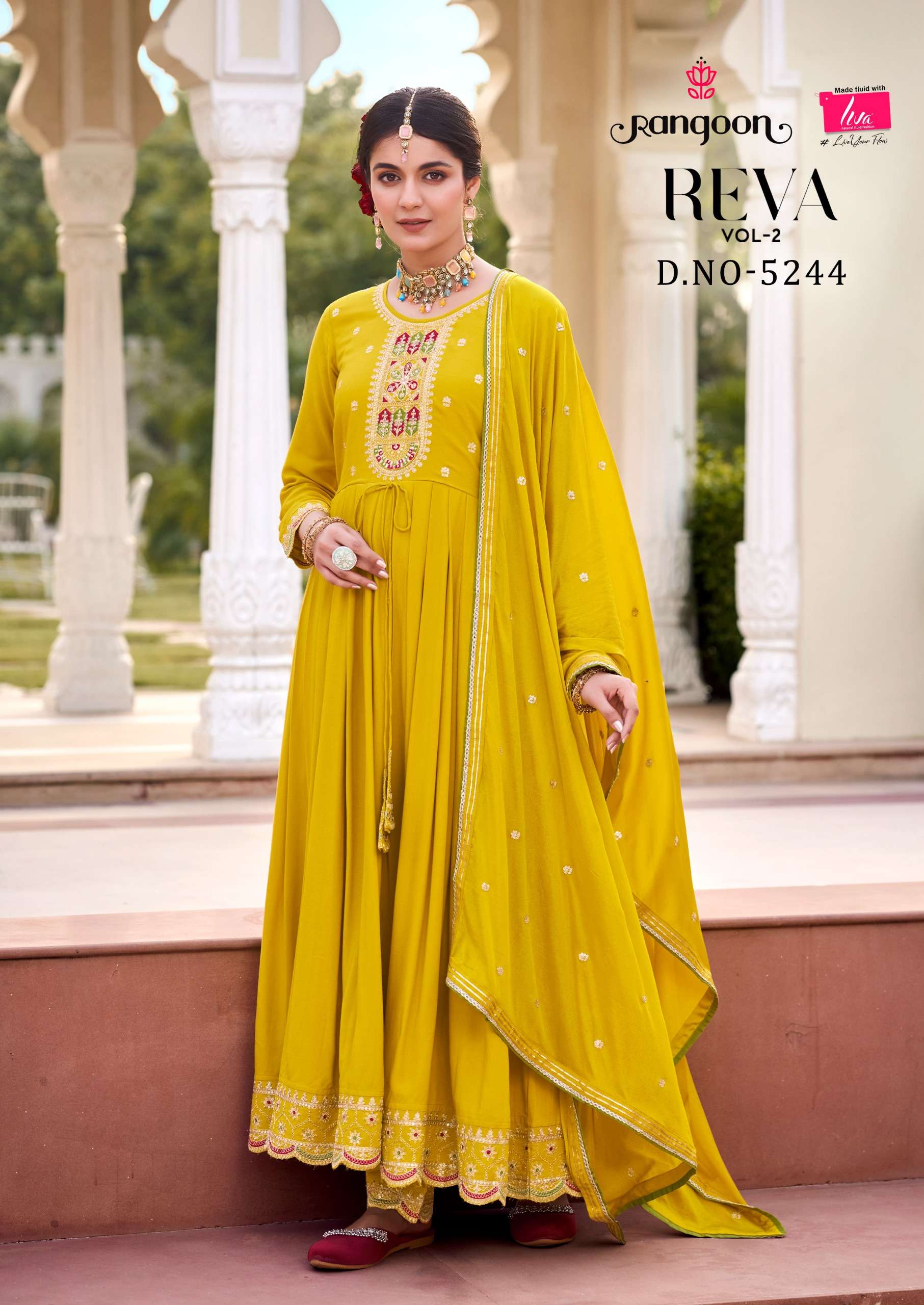 rangoon reva vol 2 rayon greceful look top bottom with bduaptta catalog 