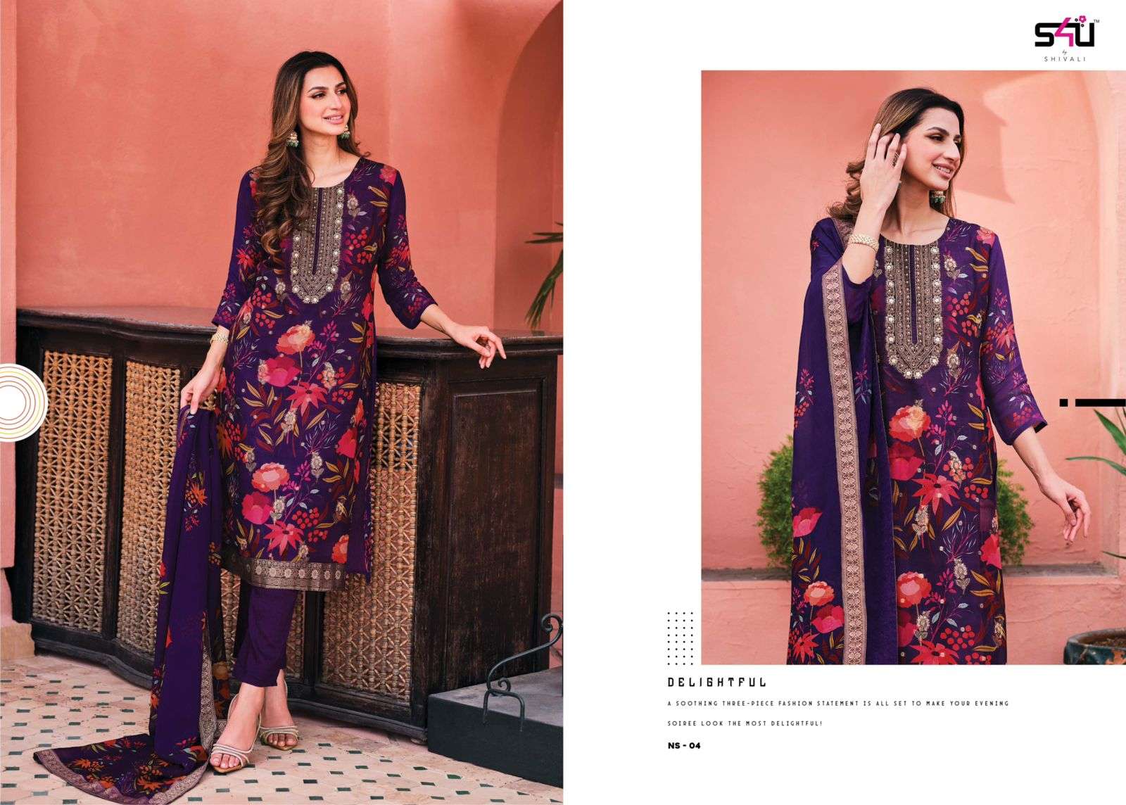 s4u nusrat organza new and modern look top bottom catalog