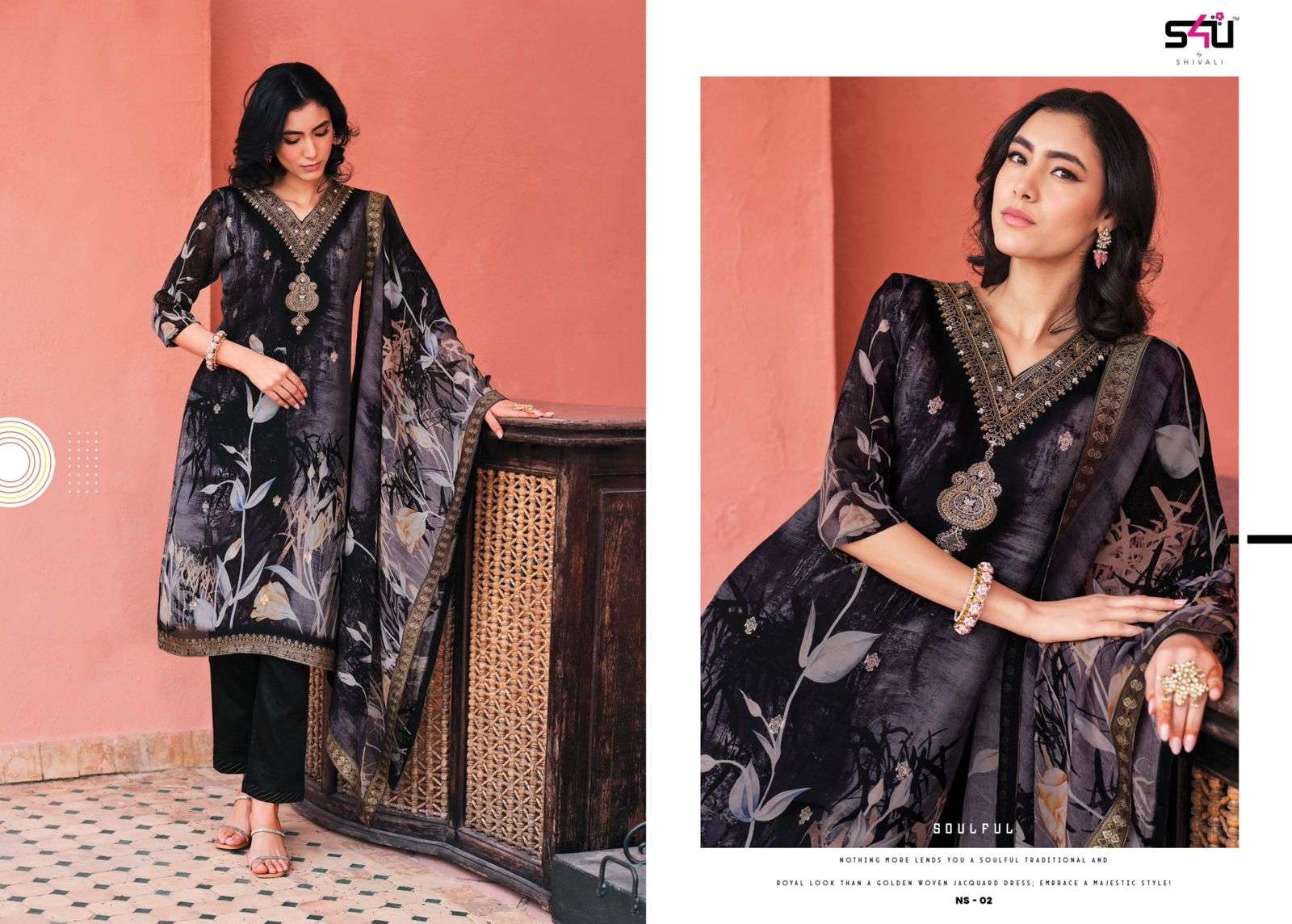 s4u nusrat organza new and modern look top bottom catalog