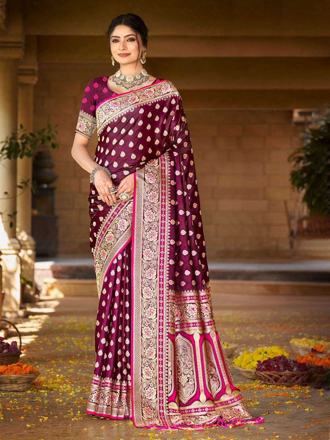 sangam prints bunawat akshat satin regal look saree catalog