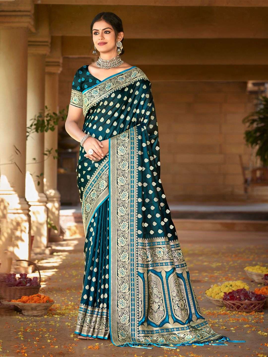 sangam prints bunawat akshat satin regal look saree catalog