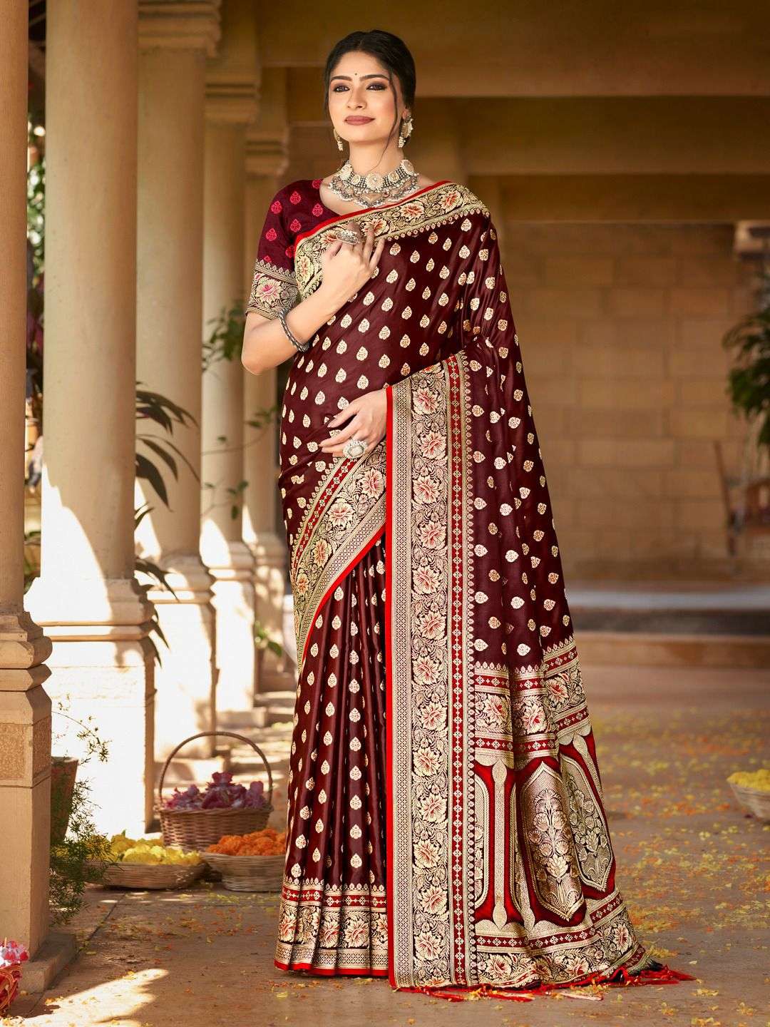 sangam prints bunawat akshat satin regal look saree catalog