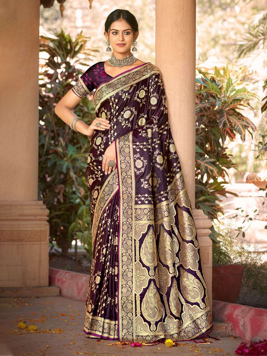 sangam prints bunawat tana bana satin silk exclusive look saree catalog