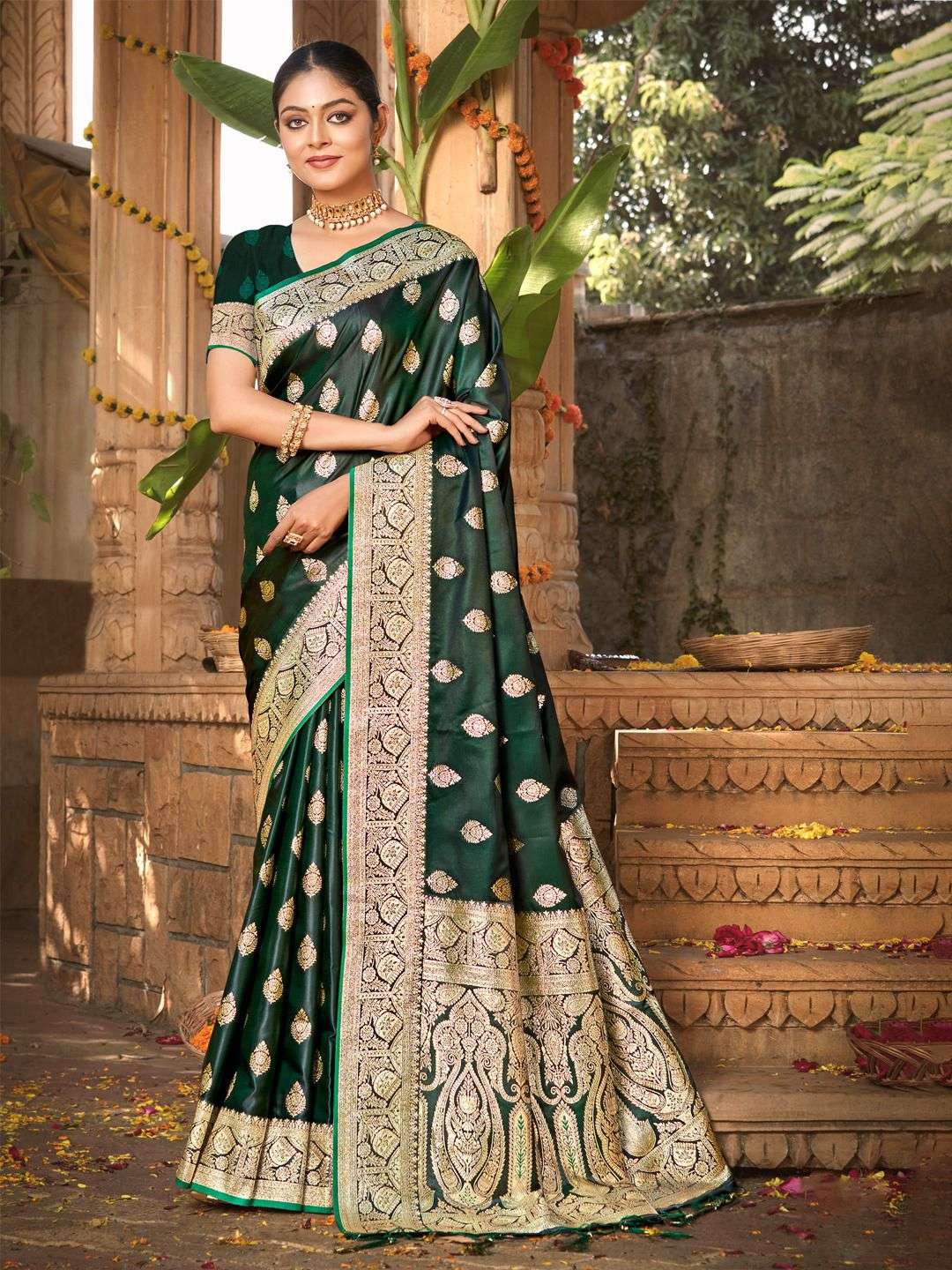 sangam prints bunawat taramani satin silk graceful look saree catalog