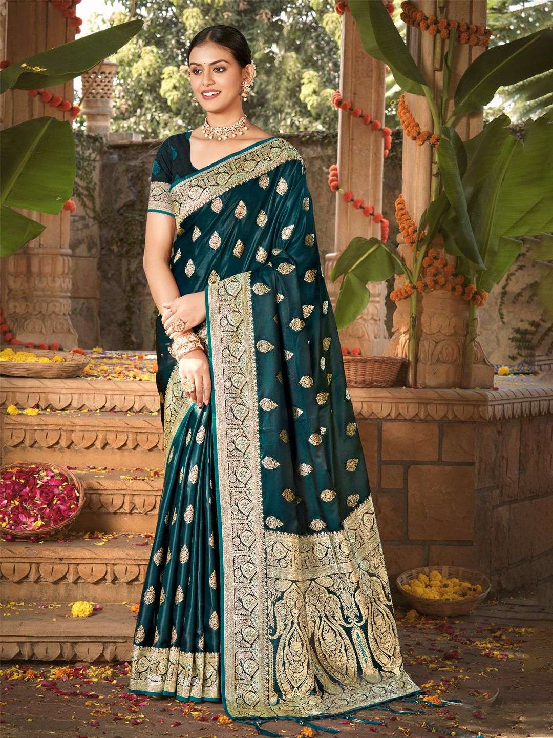 sangam prints bunawat taramani satin silk graceful look saree catalog