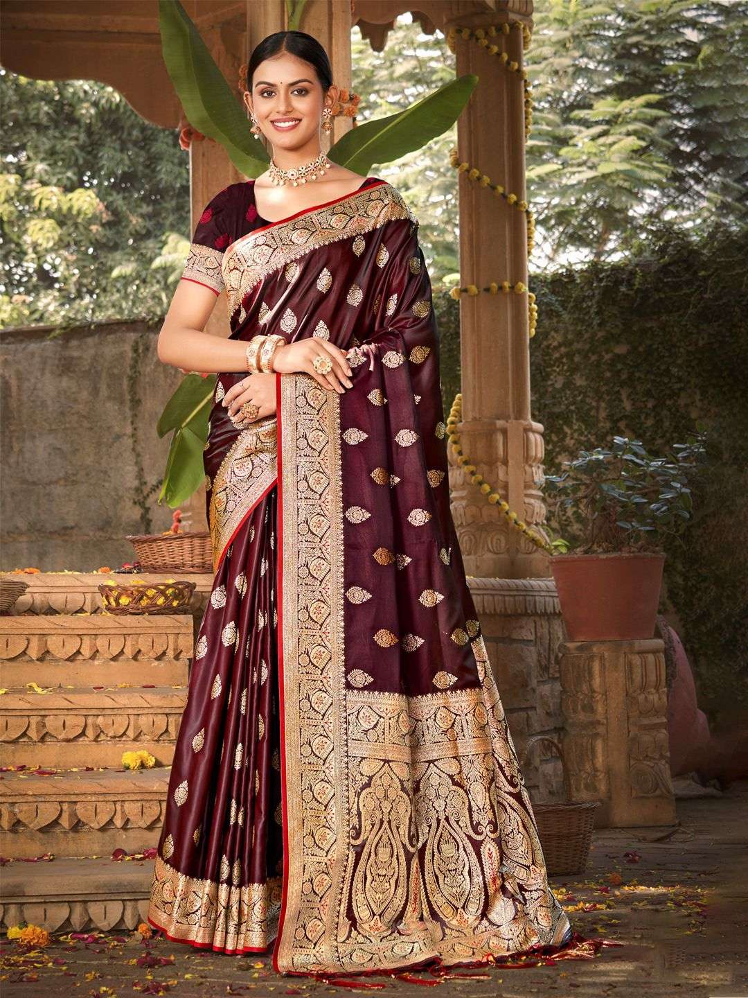 sangam prints bunawat taramani satin silk graceful look saree catalog